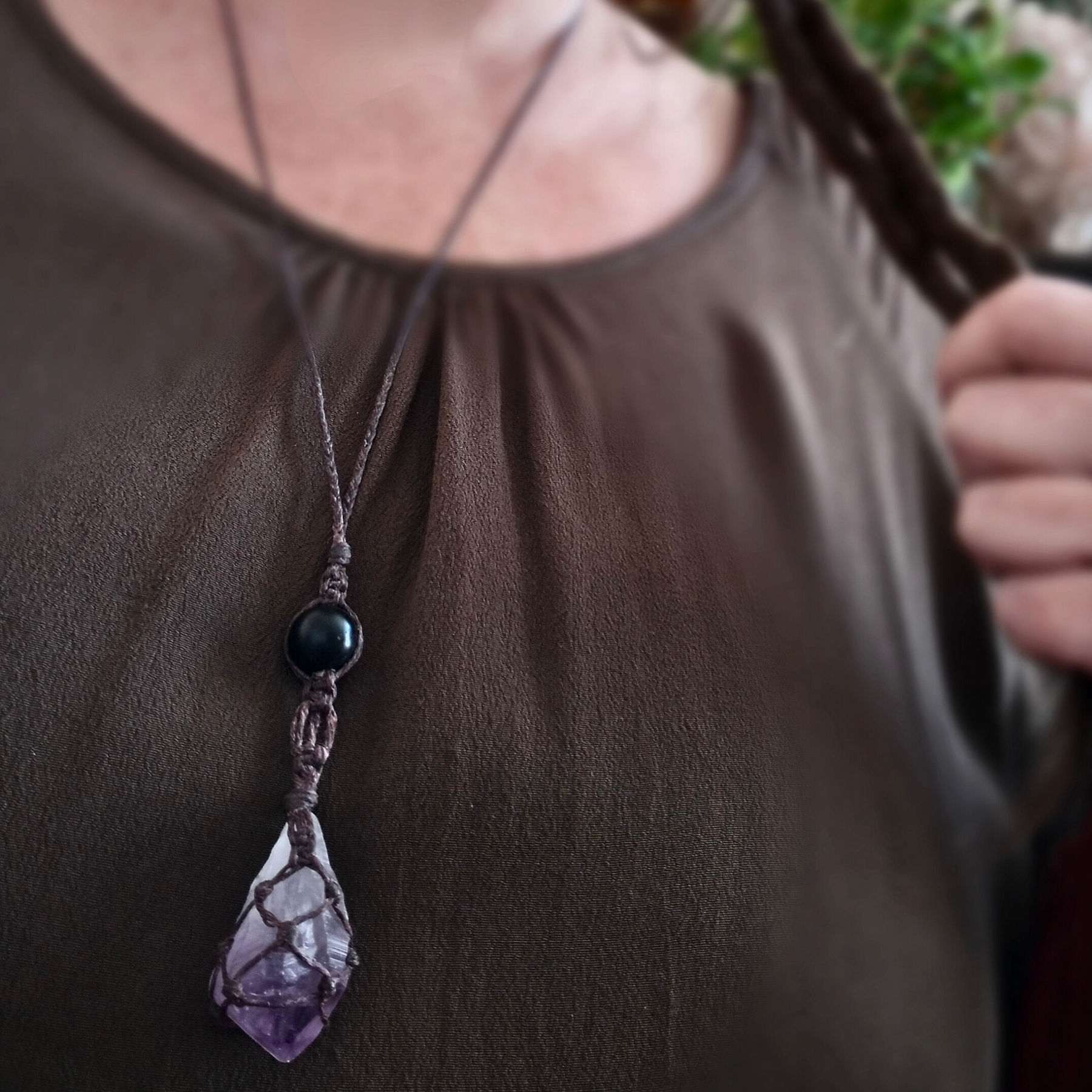 •| AMETHYST | OBSIDIAN |• NECKLACE