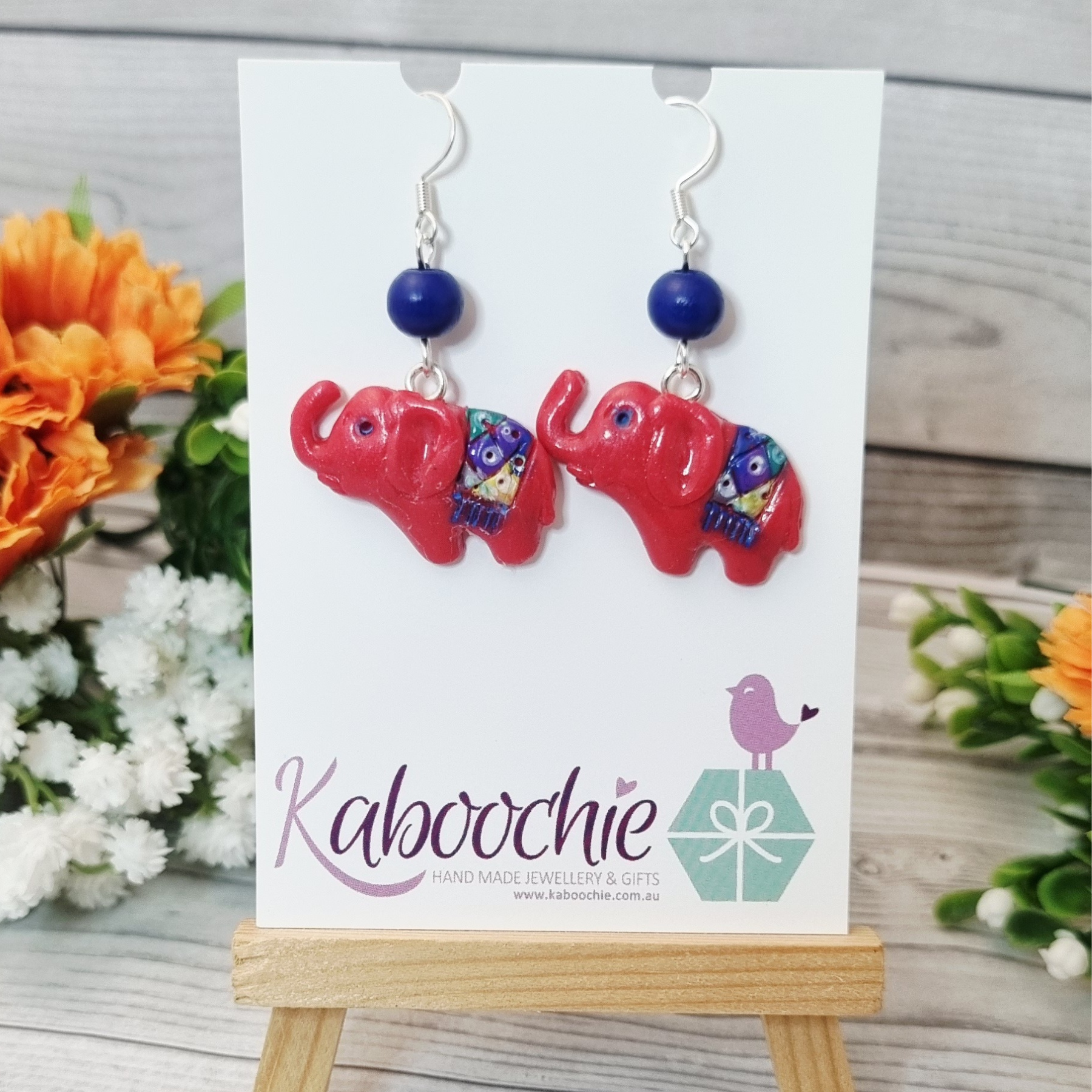 Little Elephants with Blankets Earrings for Animal Lovers