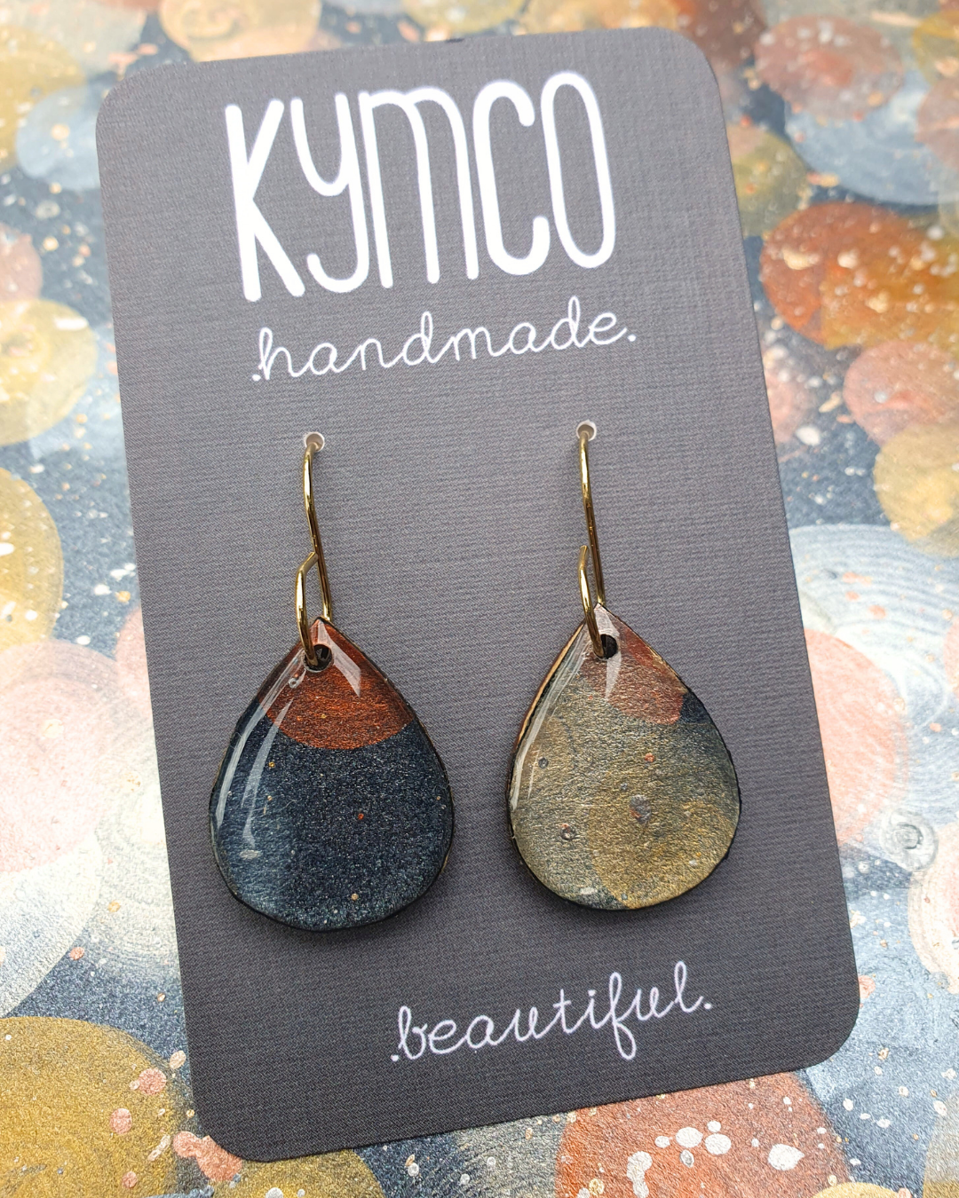 The Desert Dreaming Collection | Resin art jewellery | Medium dangle and stud earrings | Brooch | Pendants