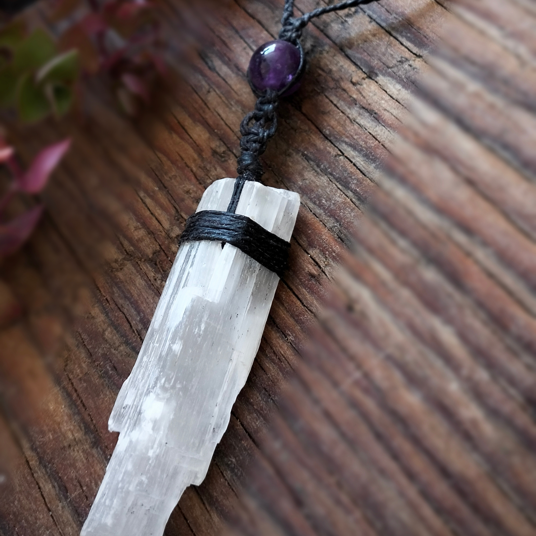 •|SELENITE | AMETHYST |• NECKLACE - HONOUR THYSELF