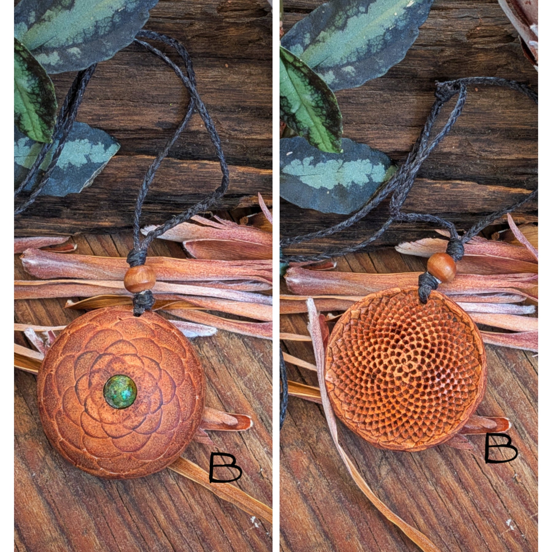 PROTEA SEED POD NECKLACE African Turquoise Amethyst Flower of life Sacred Geometry