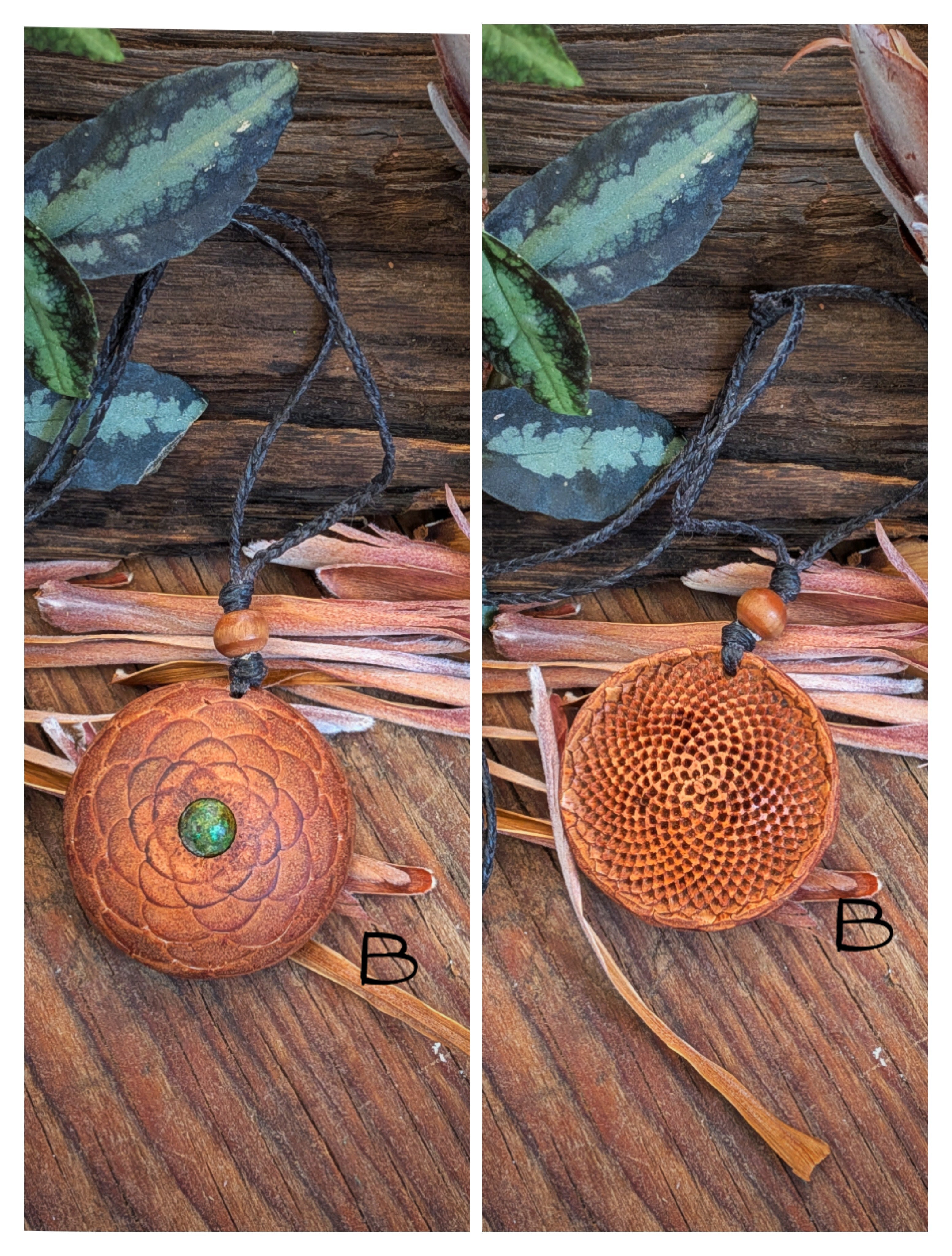 PROTEA SEED POD NECKLACE African Turquoise Amethyst Flower of life Sacred Geometry