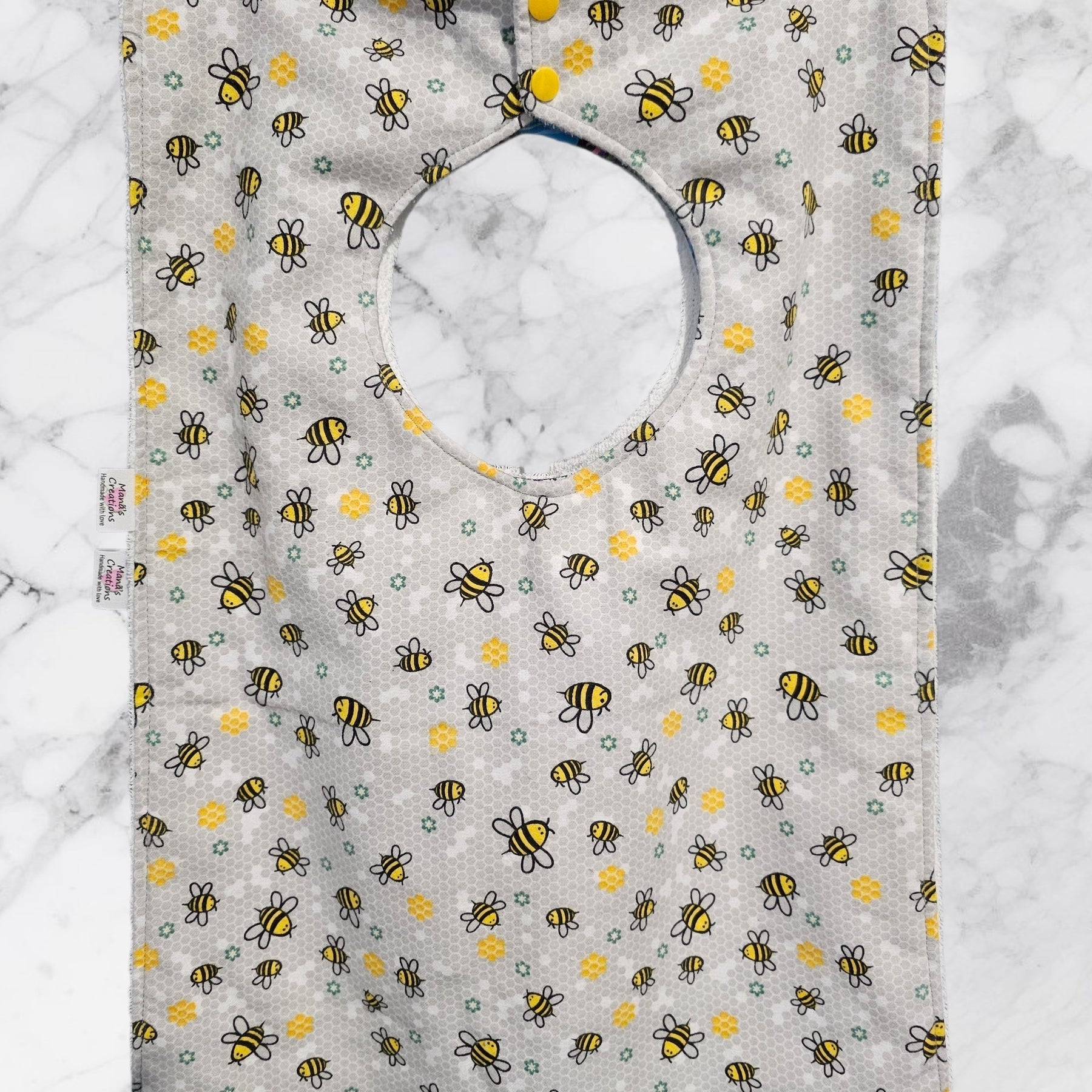 Adult / Special Needs Bib – Clothing Protector - Bees