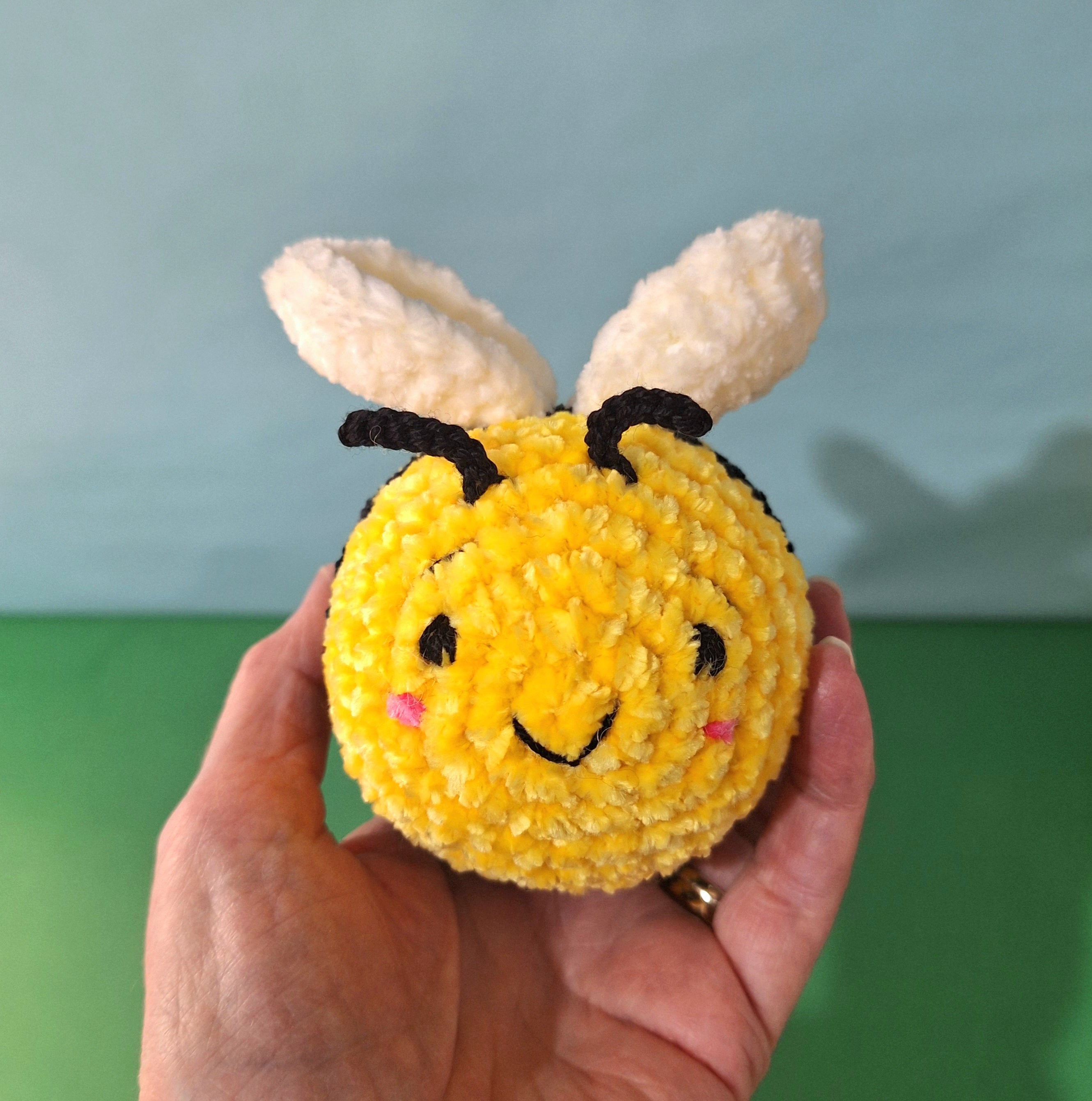 Soft Velvet Crocheted Honey Bee