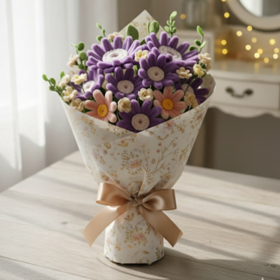 The "Forever Bloom" Pipe Cleaner Bouquet - Handcrafted Keepsake Flowers for Birthdays & Decor- 3 Colour Variations