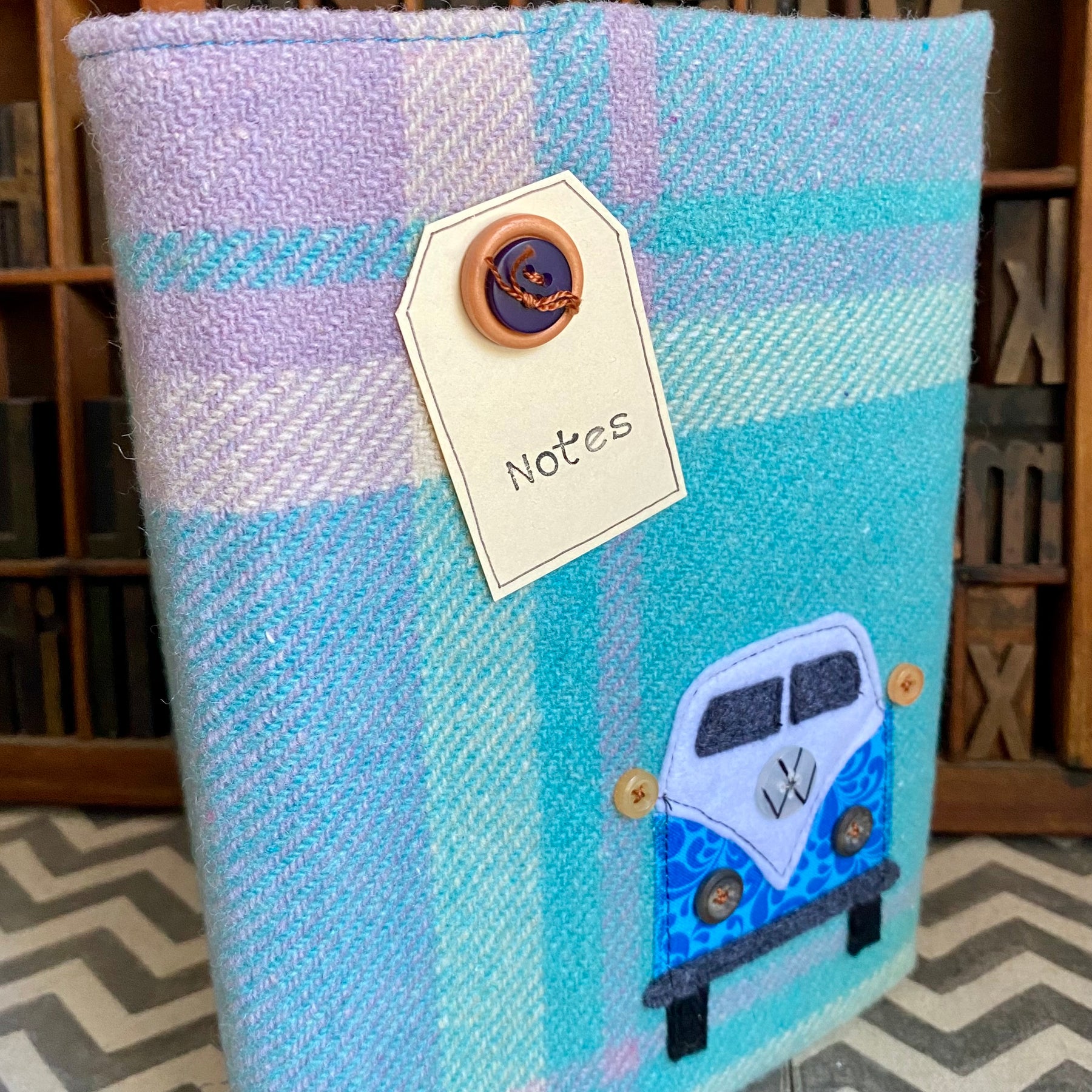 A5 Upcycled Notebook Kombi - Blue purple