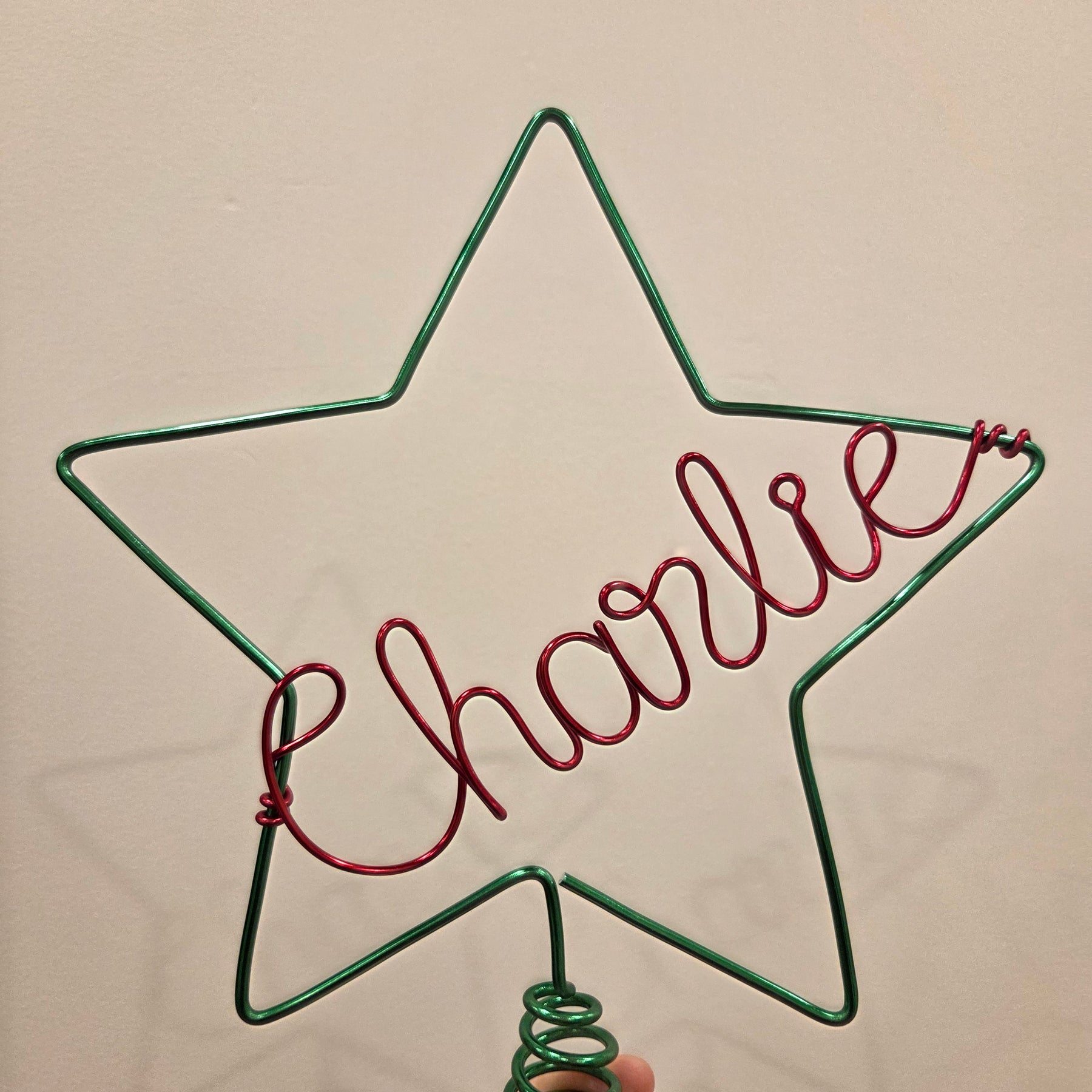 Personalised Christmas Tree Topper | Custom Wire Star Family Name Topper | Xmas Tree Star Decoration | Custom Colour Wire Art | Family Name Gift | New Home First Christmas