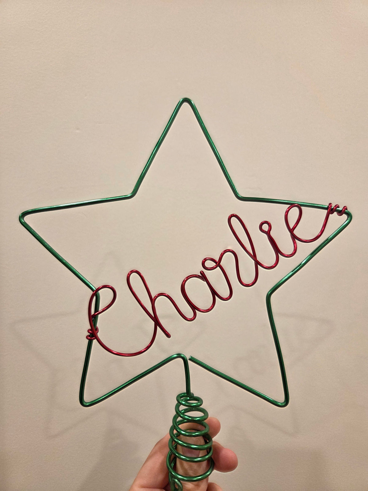 Personalised Christmas Tree Topper | Custom Wire Star Family Name Topper | Xmas Tree Star Decoration | Custom Colour Wire Art | Family Name Gift | New Home First Christmas