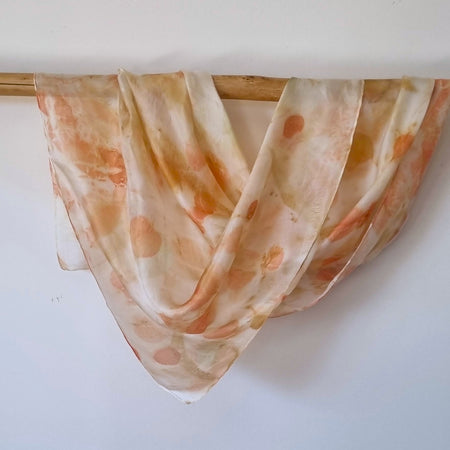 The Clara - Limited Edition Petite Collection - Pure Silk Ecoprint Square Scarf/Bandana