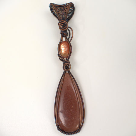 The Inner Glow - Peach Moonstone & Sunstone Copper Pendant