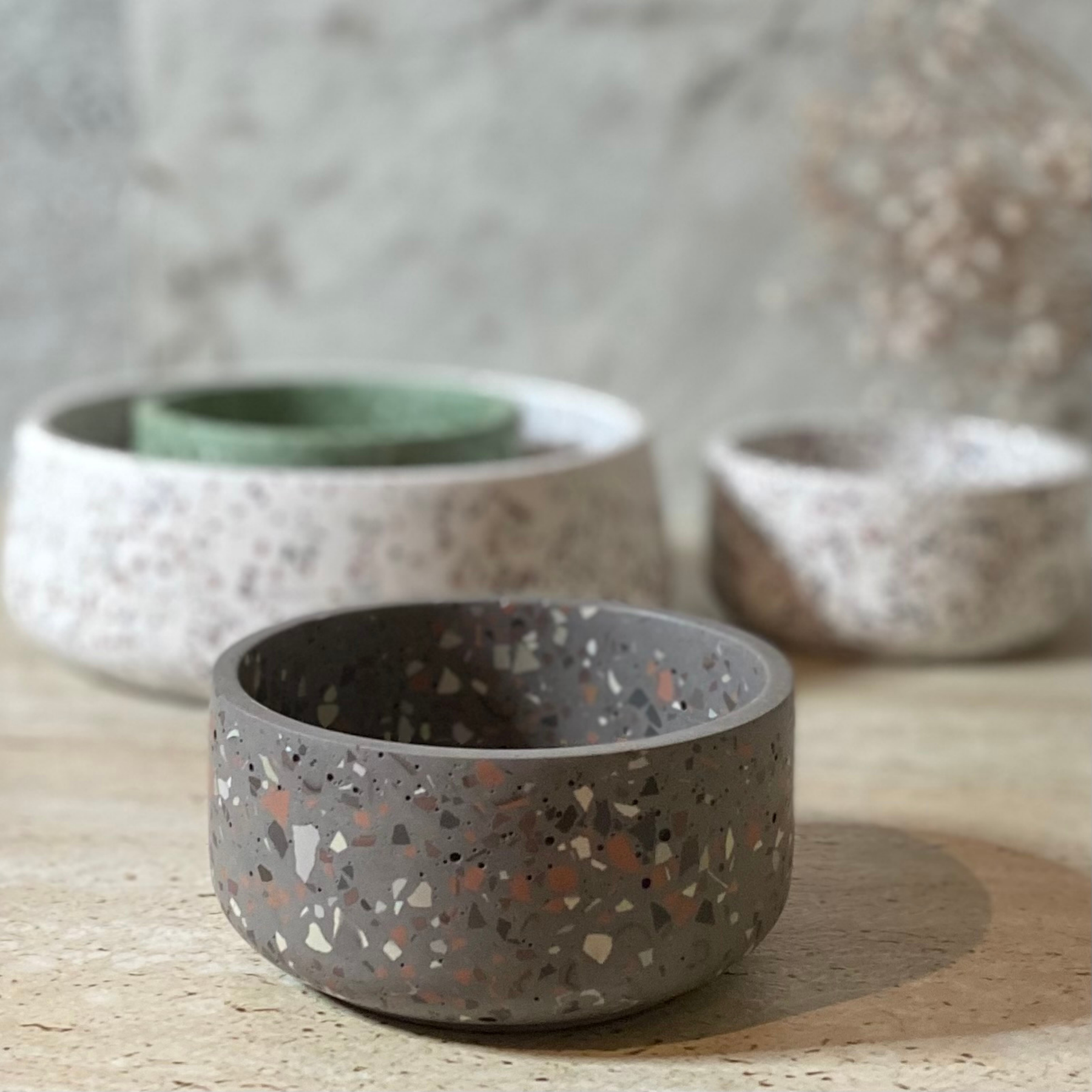 Mini and Large Round Bowls | Terrazzo decor collection