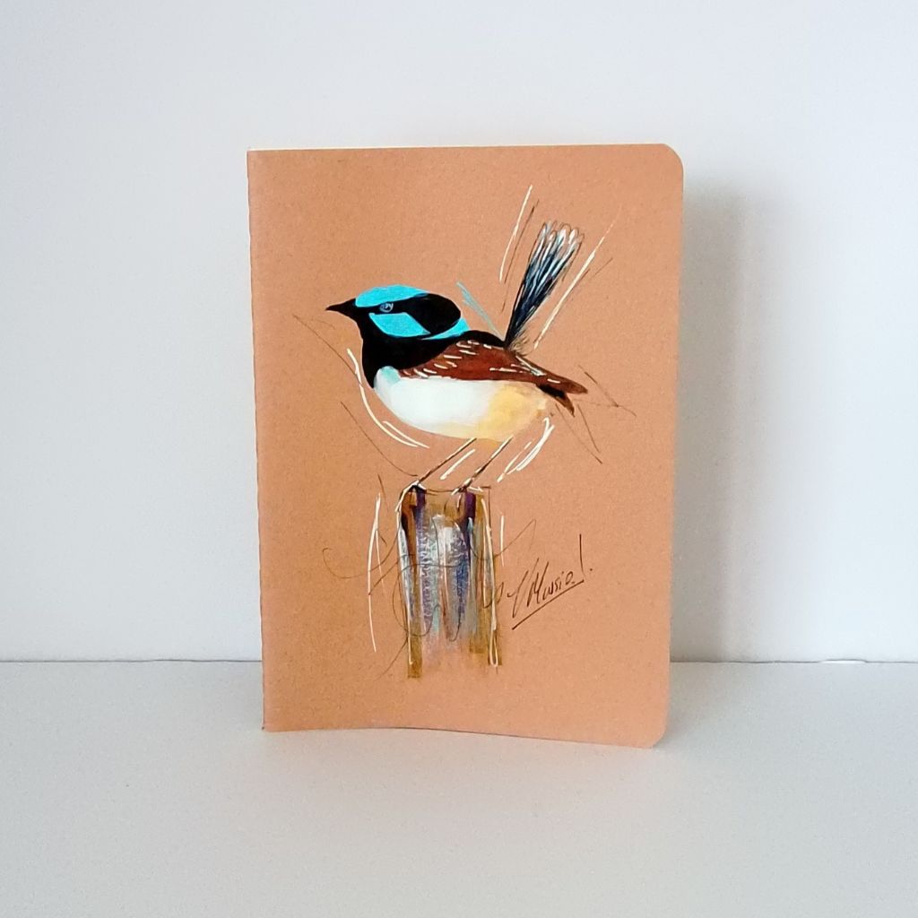 Handpainted Blue Wren Series Notebooks
