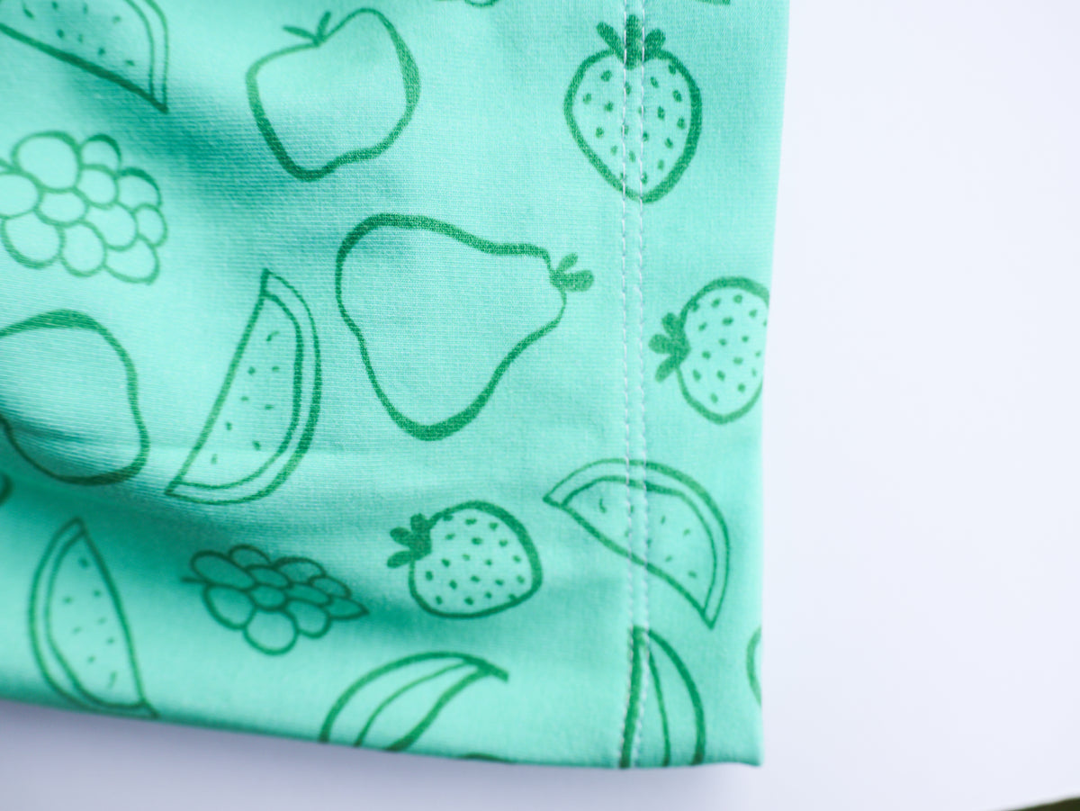 Green fruit salad organic cotton dress 2026-27