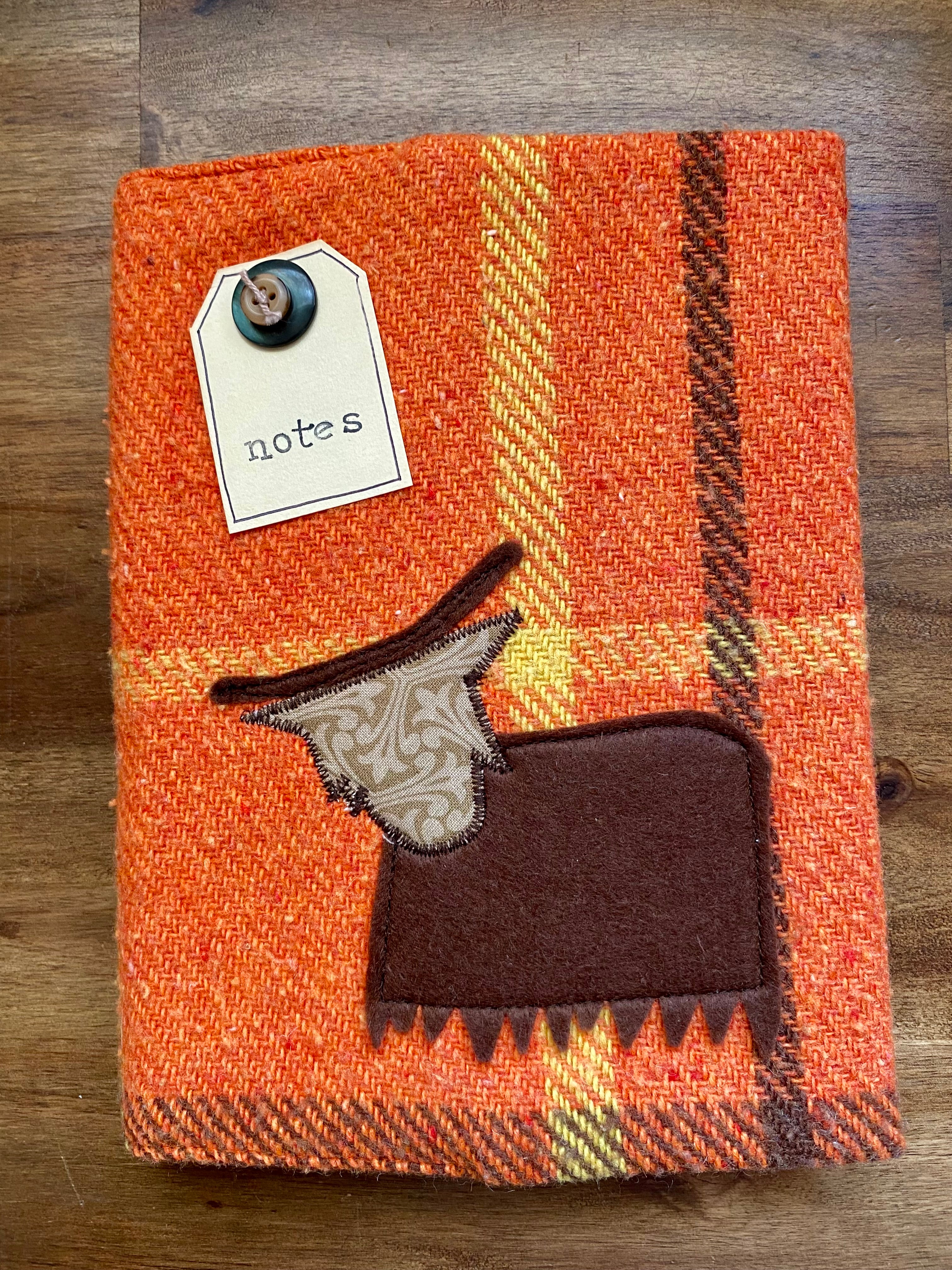 A5 Upcycled Notebook Highland Cow - Orange