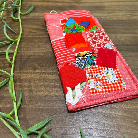 gorgeous red scrappy patch sunglass pouch - violetclothing - free postage