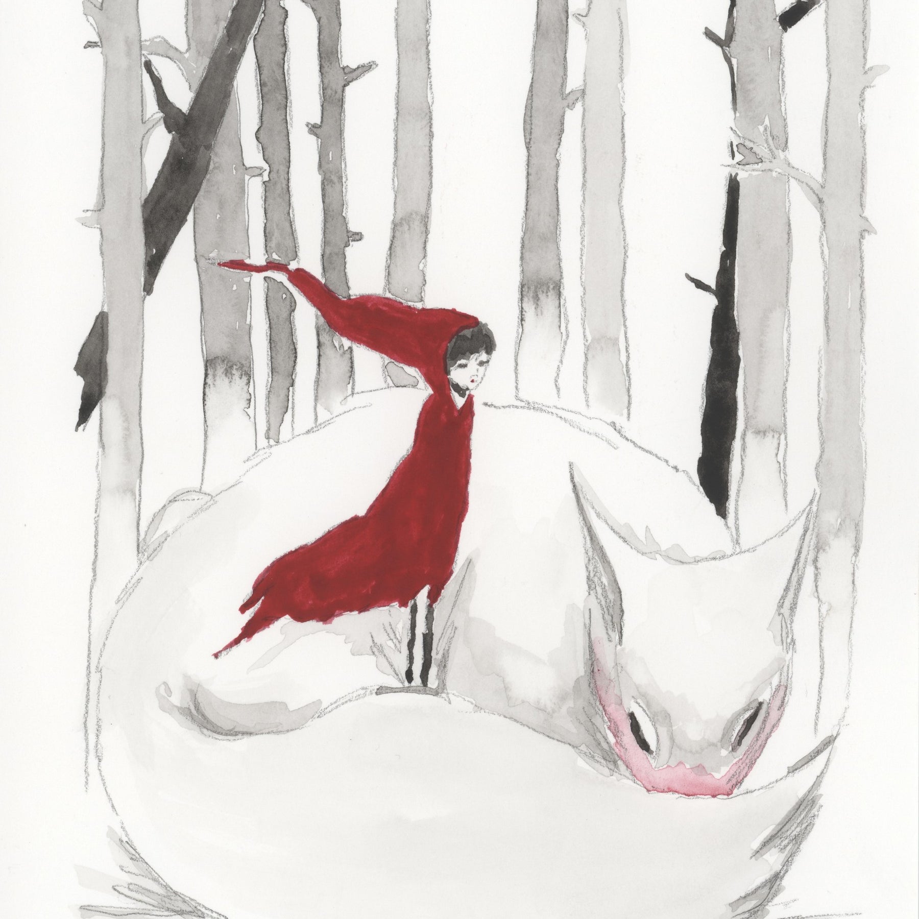 RED SERIES - 5 OF 9 - ARCHIVAL PRINTS AND CARD - TANGLED ROSE ART