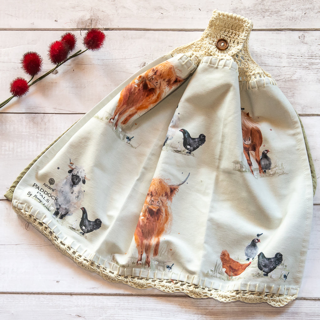 Country Life - Hanging Tea Towels / Hand Towels - Double Thickness