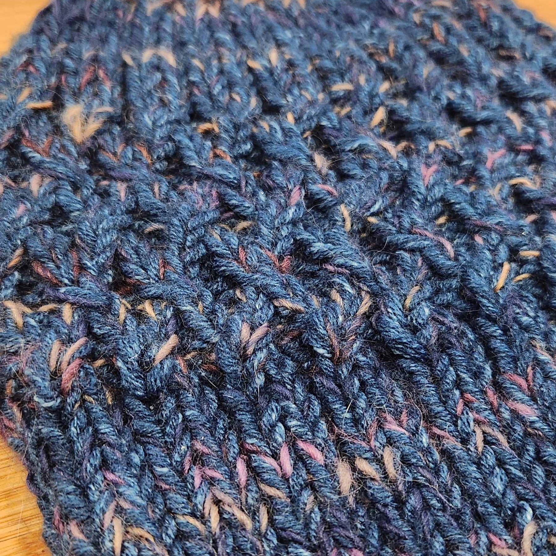 hand Knitted Dark Blue Beanie