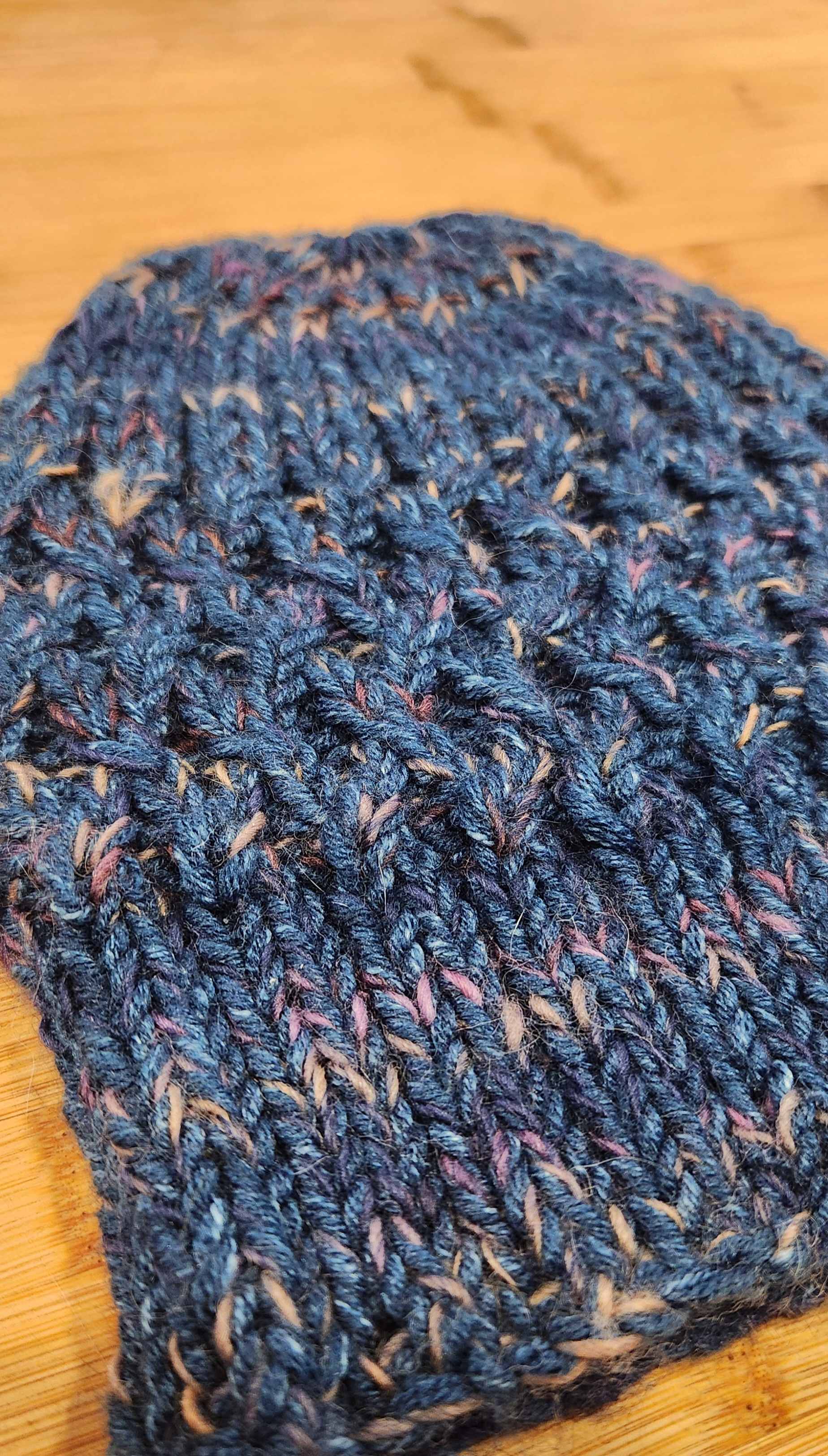 hand Knitted Dark Blue Beanie