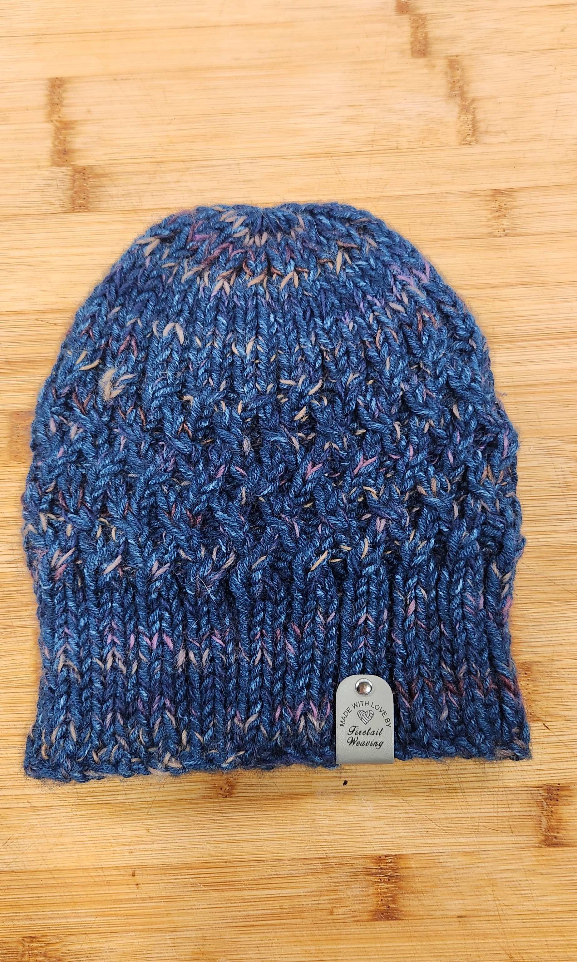 hand Knitted Dark Blue Beanie