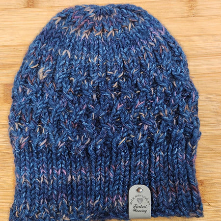 hand Knitted Dark Blue Beanie