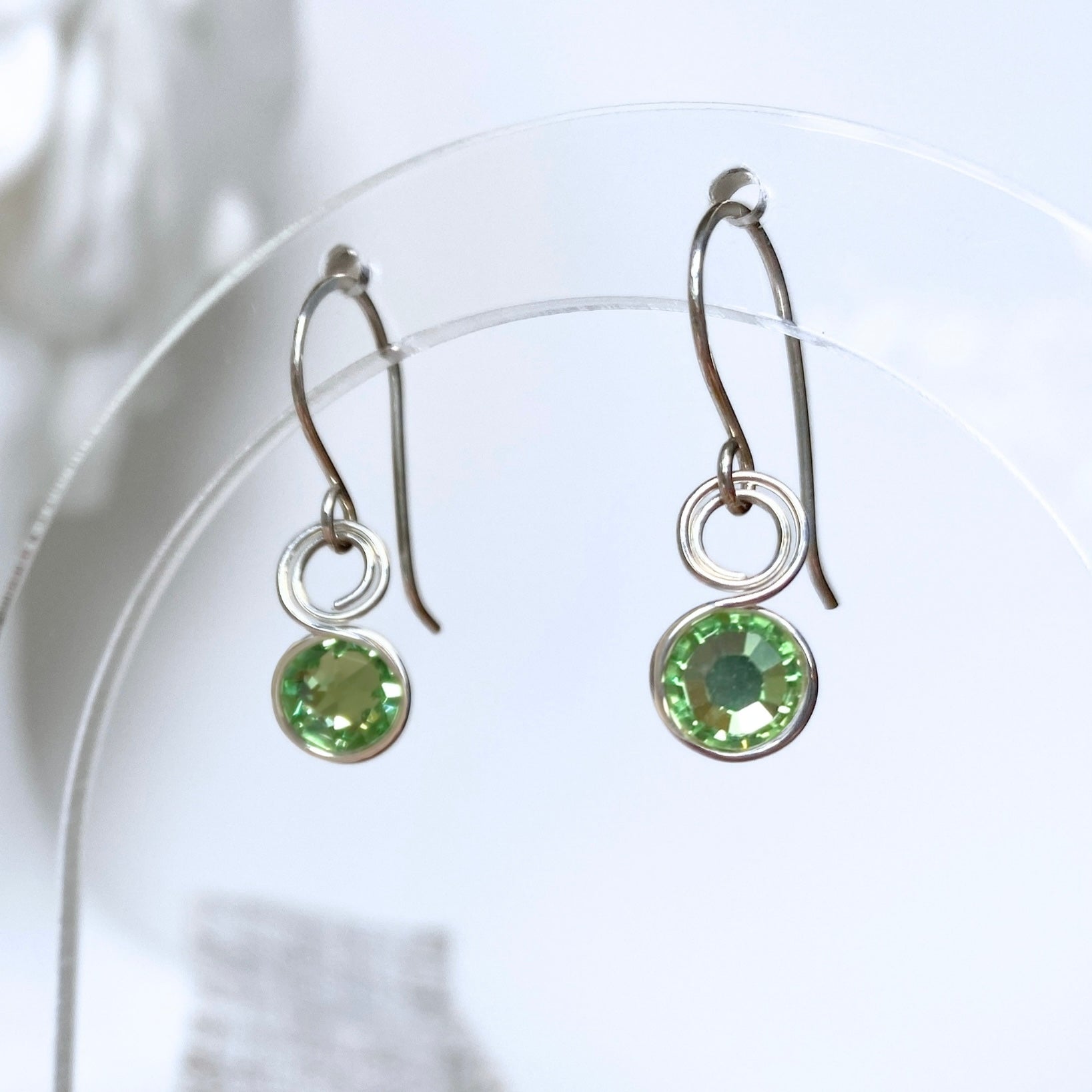 Birthstone crystal dangle earrings | Sterling silver | Multiple options