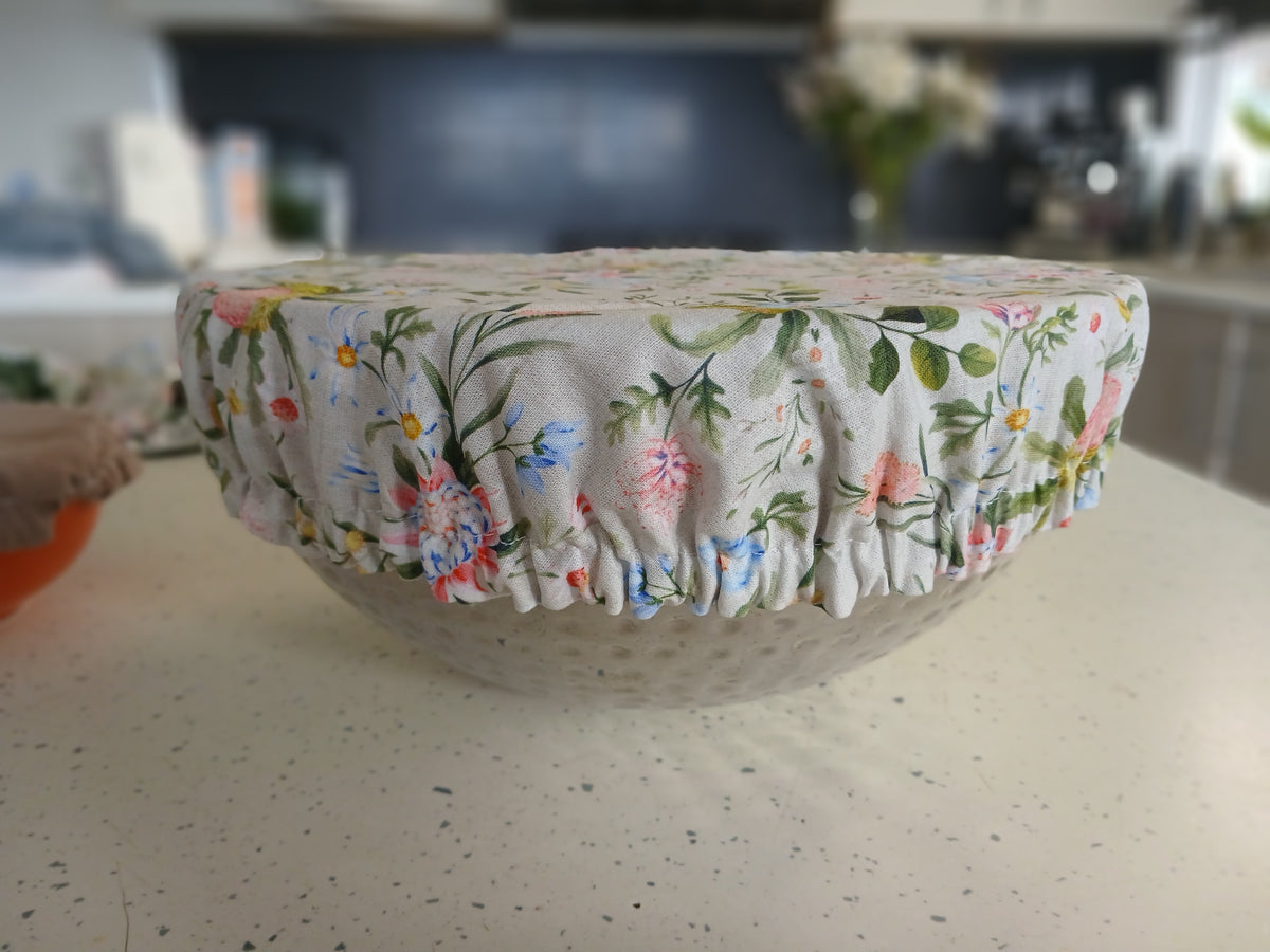 Reversible Reusable Bowl Covers Set of 2 - Alternate fabrics - 2 Looks in 1 - Handmade