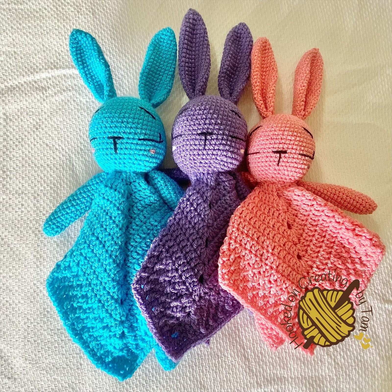 Handmade | Crochet | Bunny | Security Blanket | Comforter | Lovey
