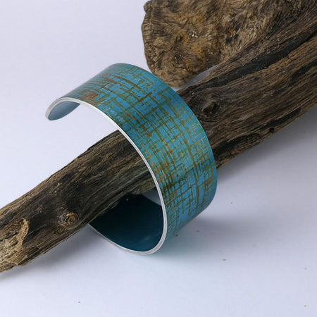 Anodized aluminium bangle hand printed Intersect Collection