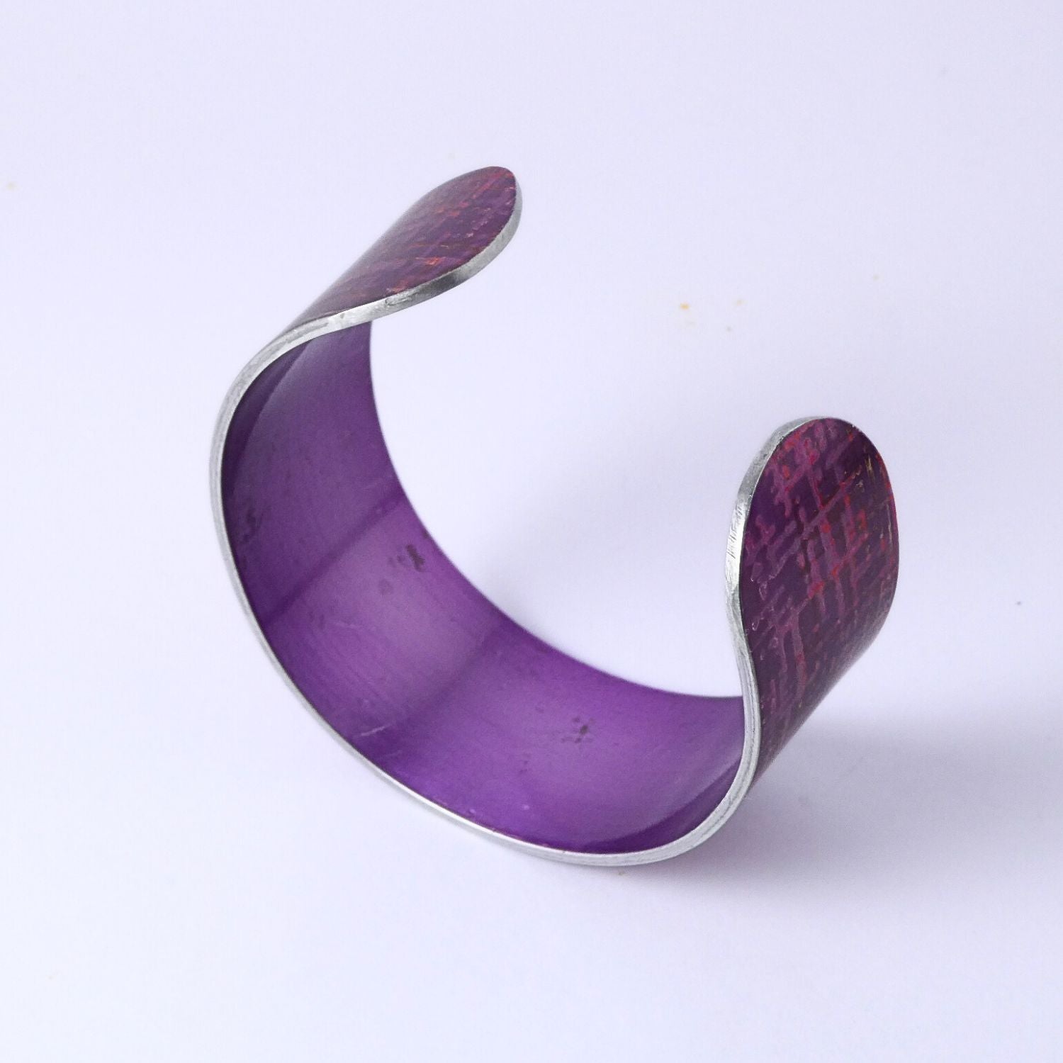 Anodized aluminium bangle hand printed Intersect Collection