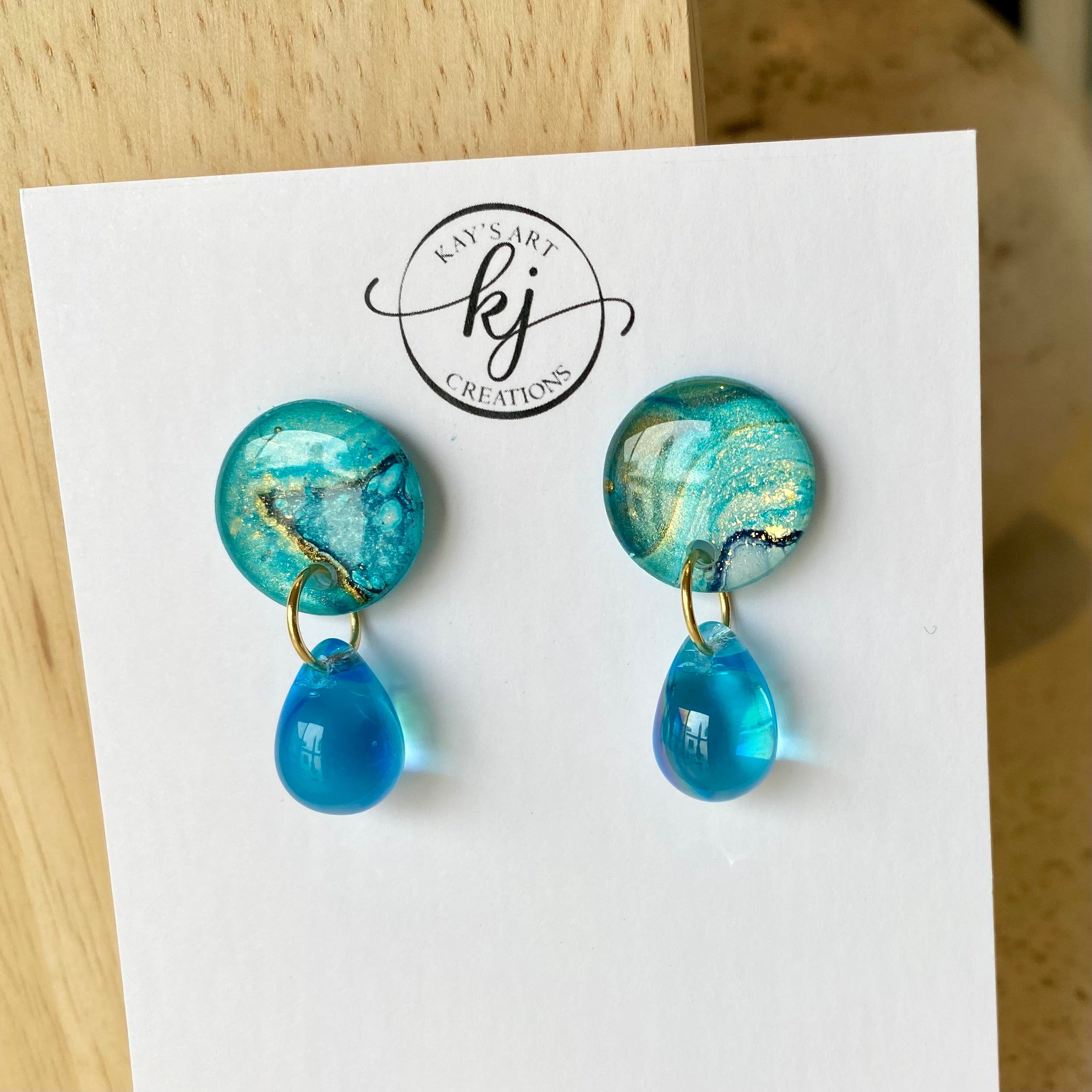 Turquoise and Gold Drop Earrings