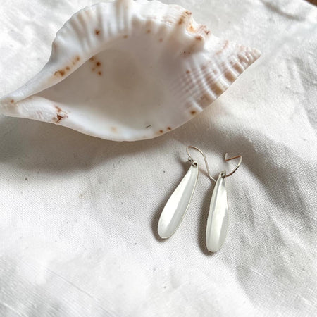 Oyster Spoon Bowl Earrings – Sterling Silver | Handmade Vintage Jewellery