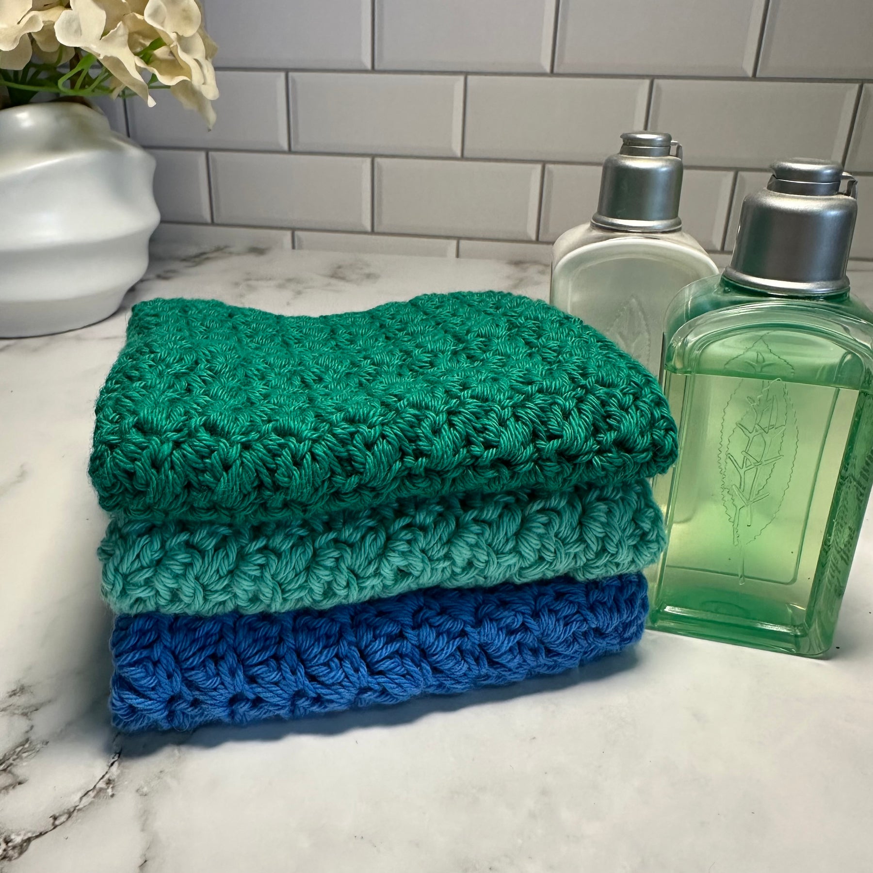 Crocheted  Washcloths | Soft, Durable & Sustainable - set of 3 or 6