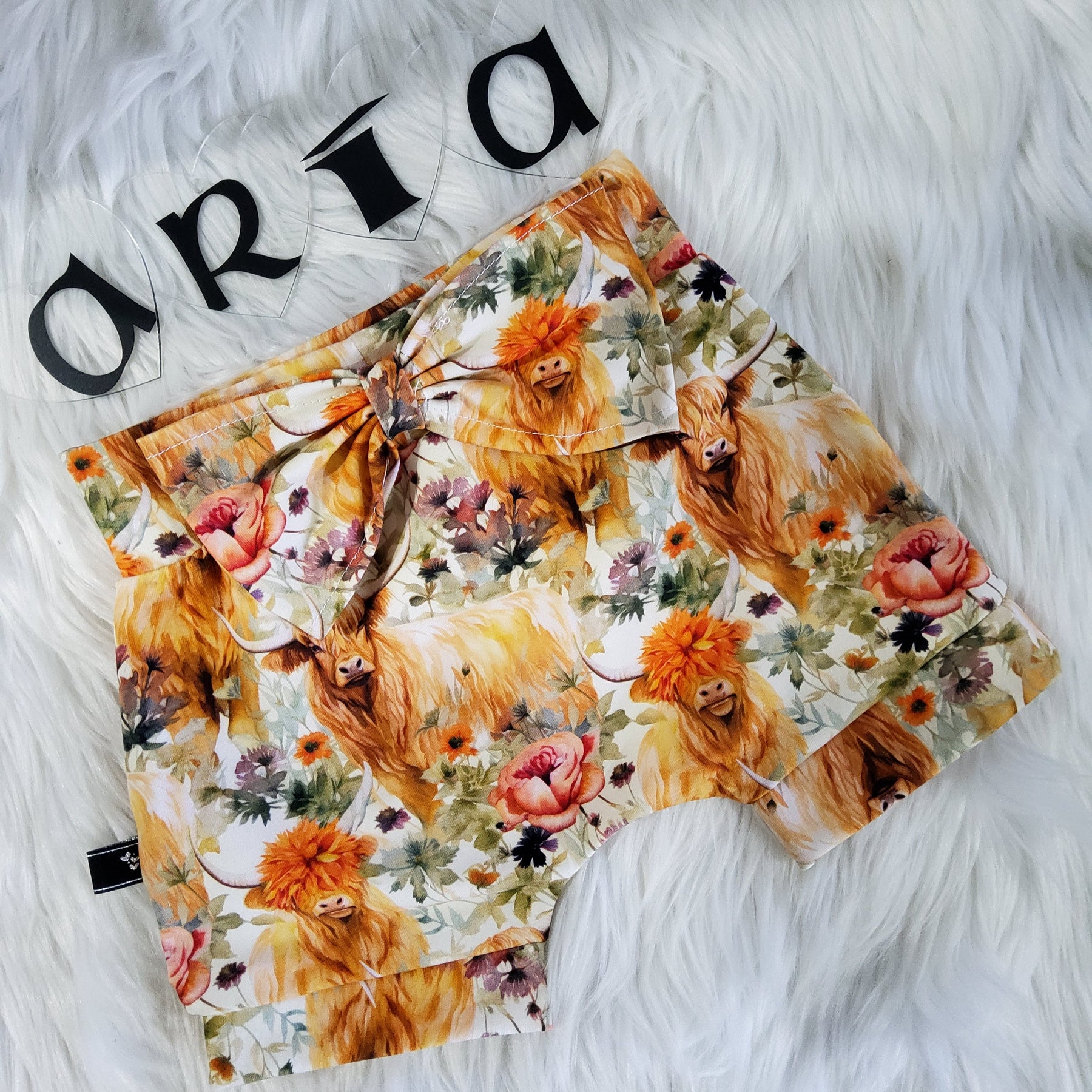 Floral Cow Bummies Size 1