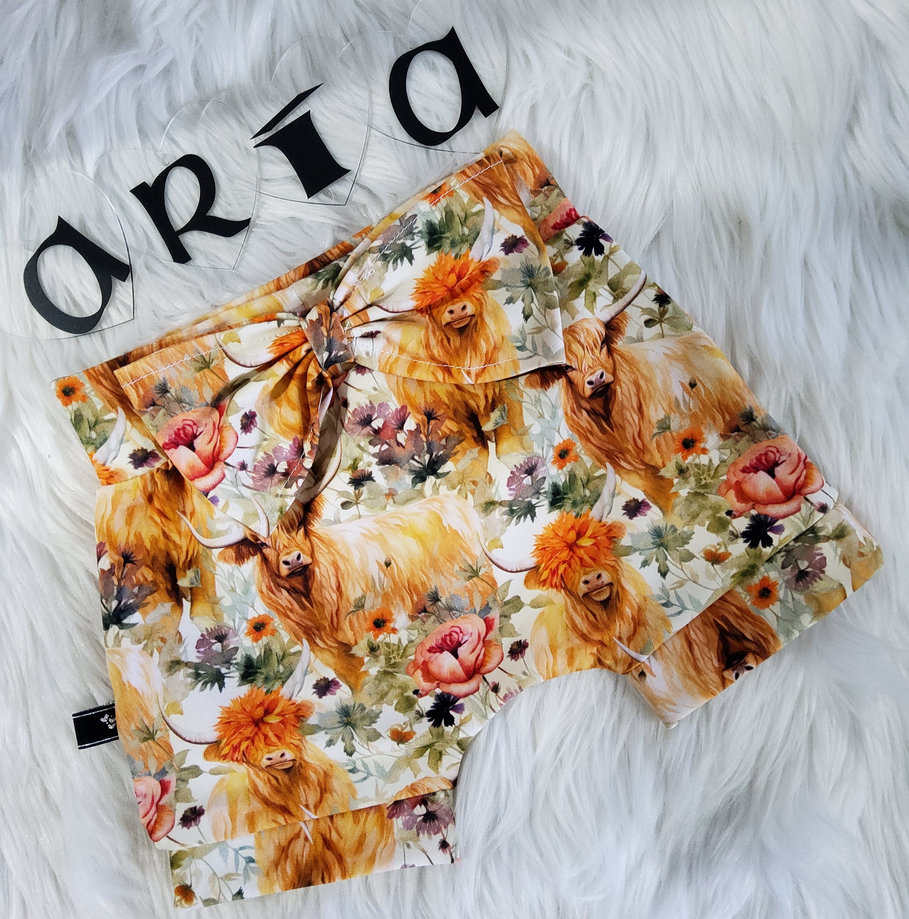 Floral Cow Bummies Size 1