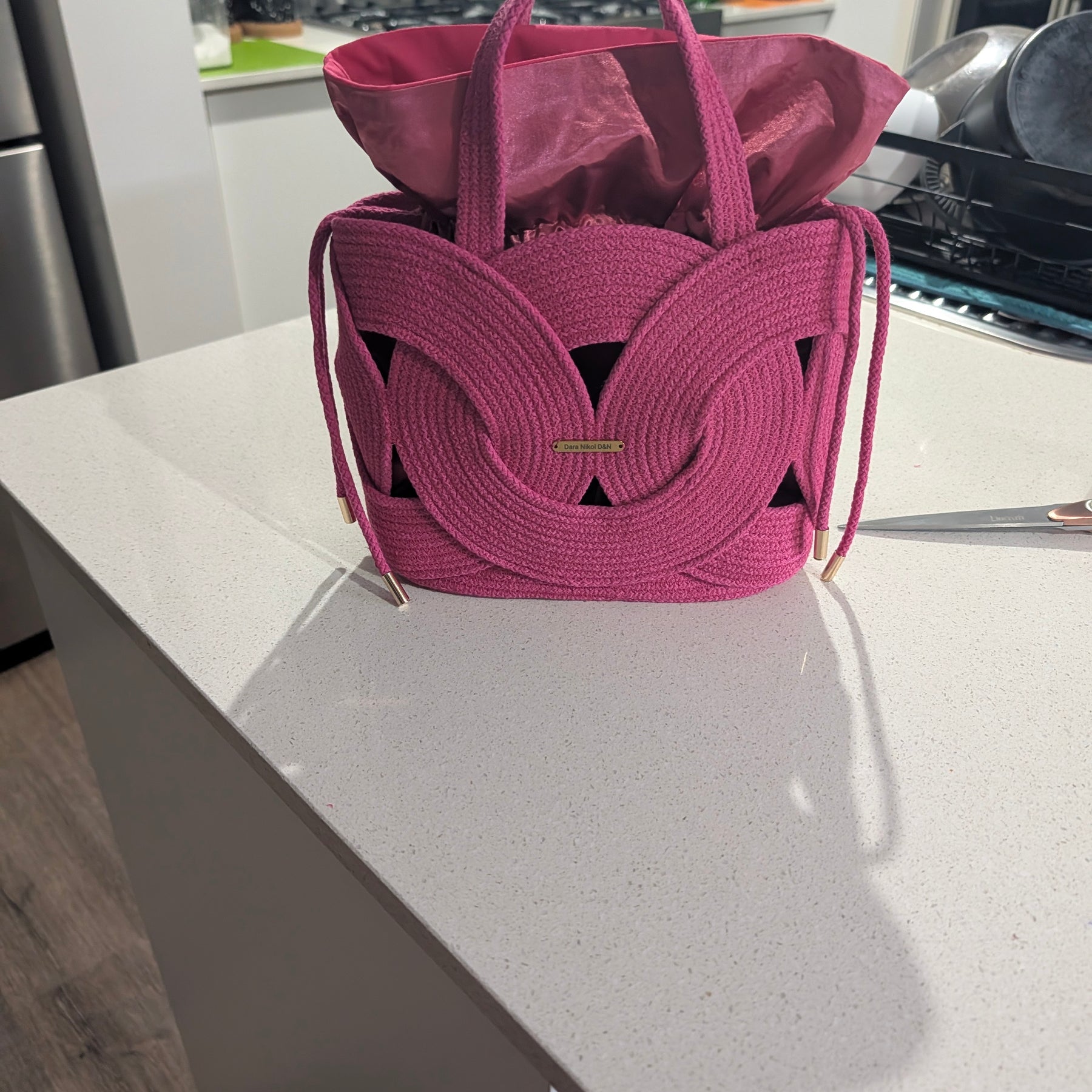 Scarlet Handmade Cotton Cord Statement Bag