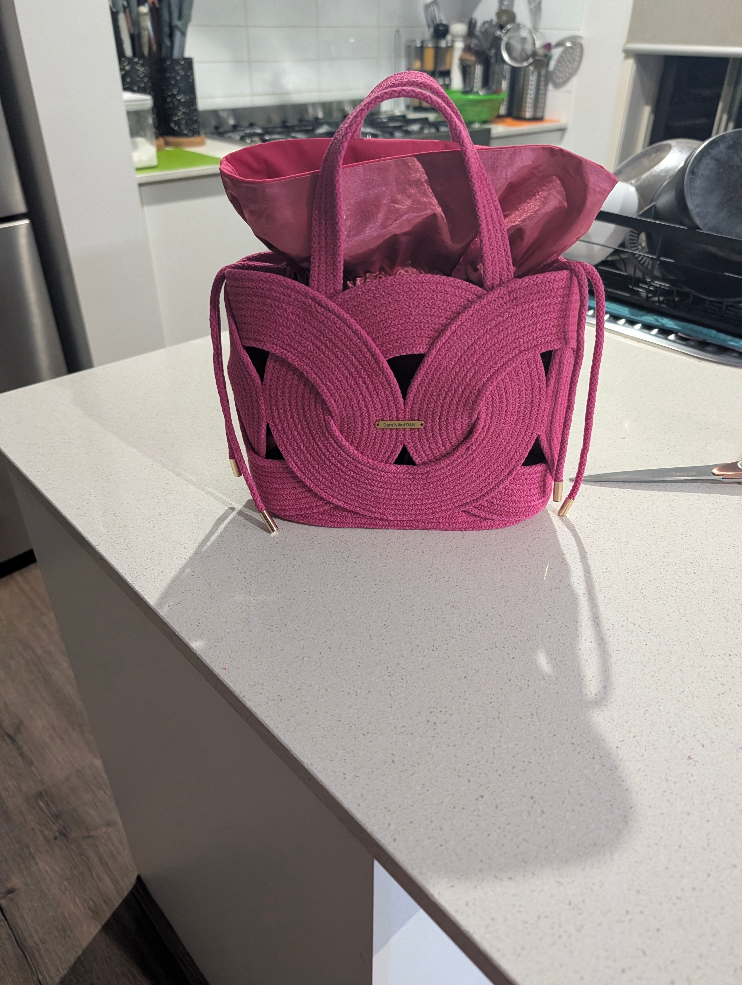 Scarlet Handmade Cotton Cord Statement Bag