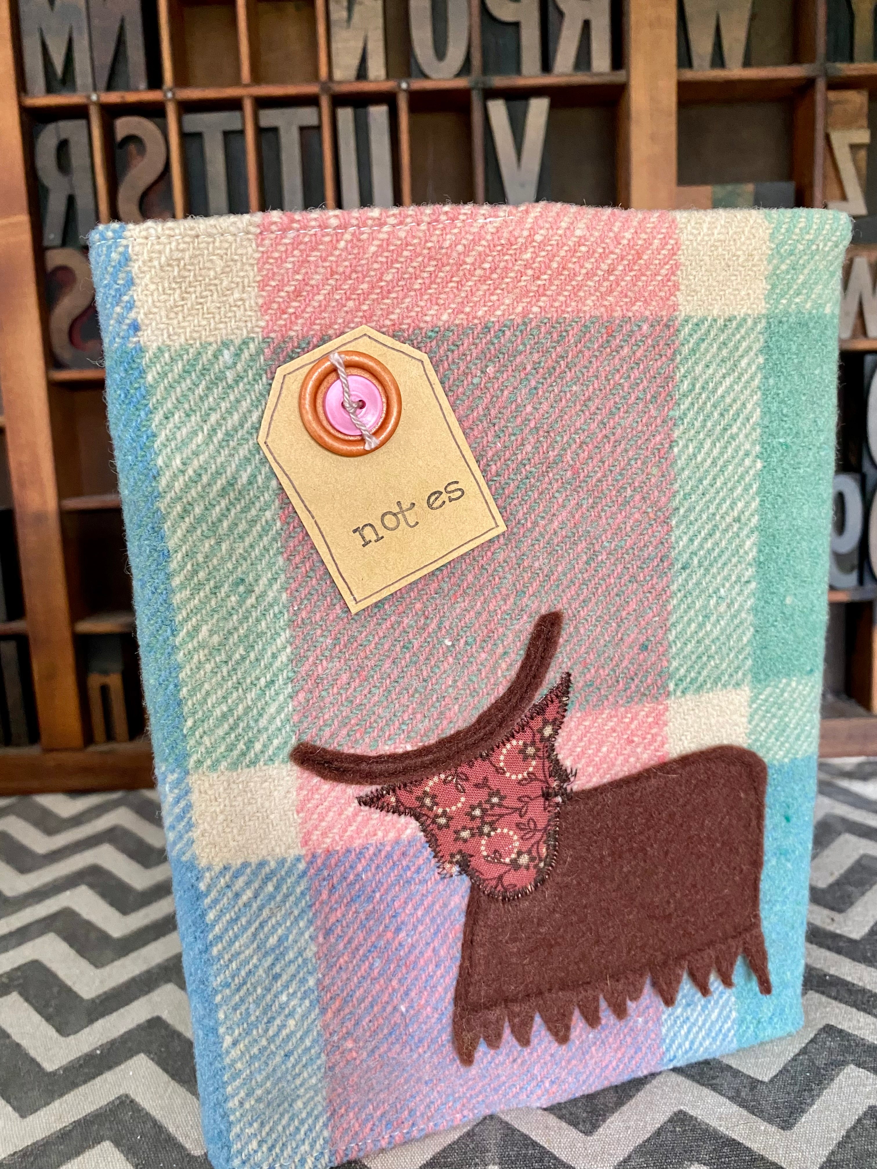 A5 Upcycled Notebook Highland Cow - Multi