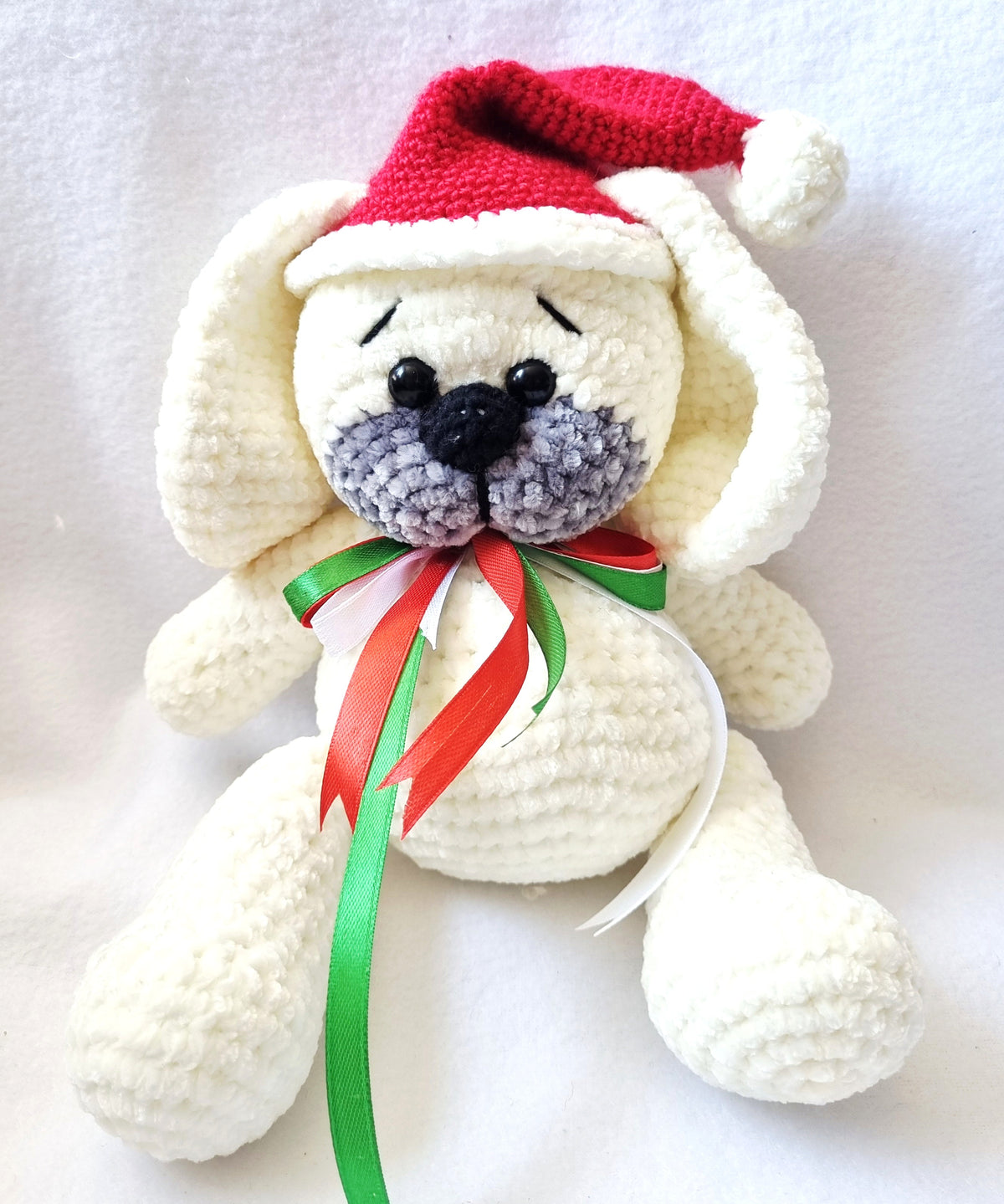 HANDMADE - Plushy Puppy ready for Christmas - Soft and Cuddly - BB09