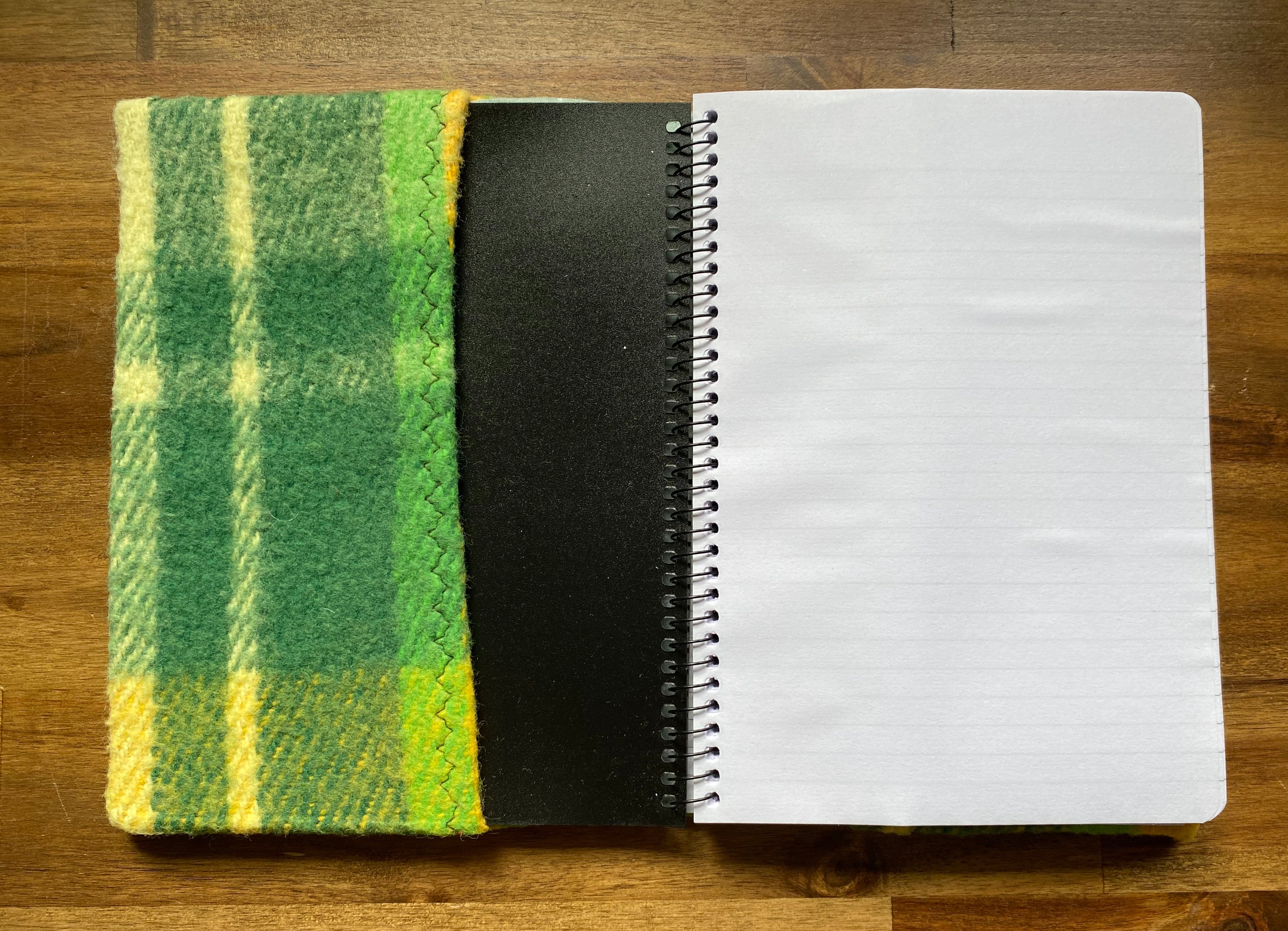 A5 Upcycled Notebook Highland Cow - Green