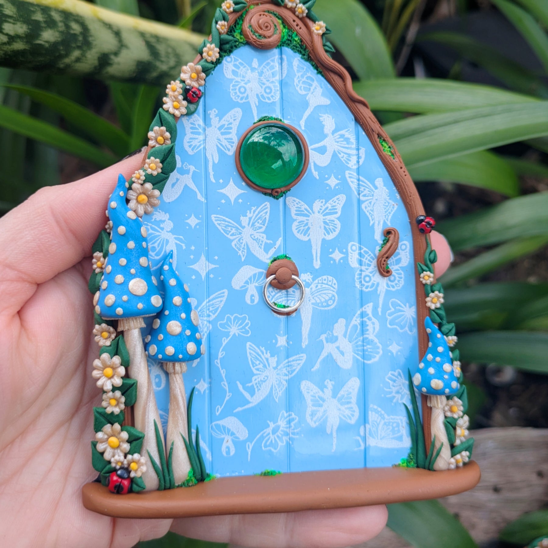 Pretty patterned Fairy Doors - available in Pink, Purple or Blue