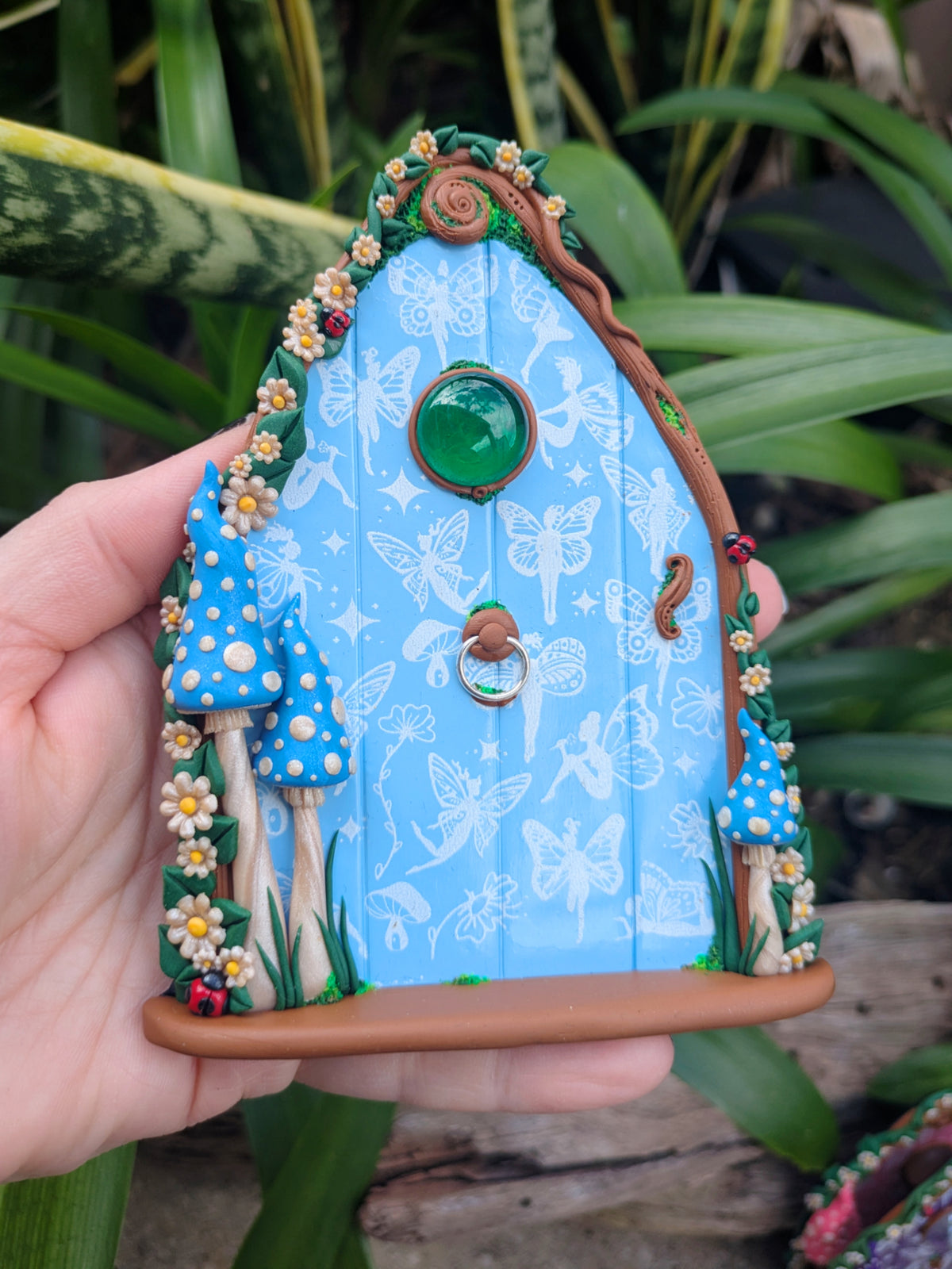 Pretty patterned Fairy Doors - available in Pink, Purple or Blue