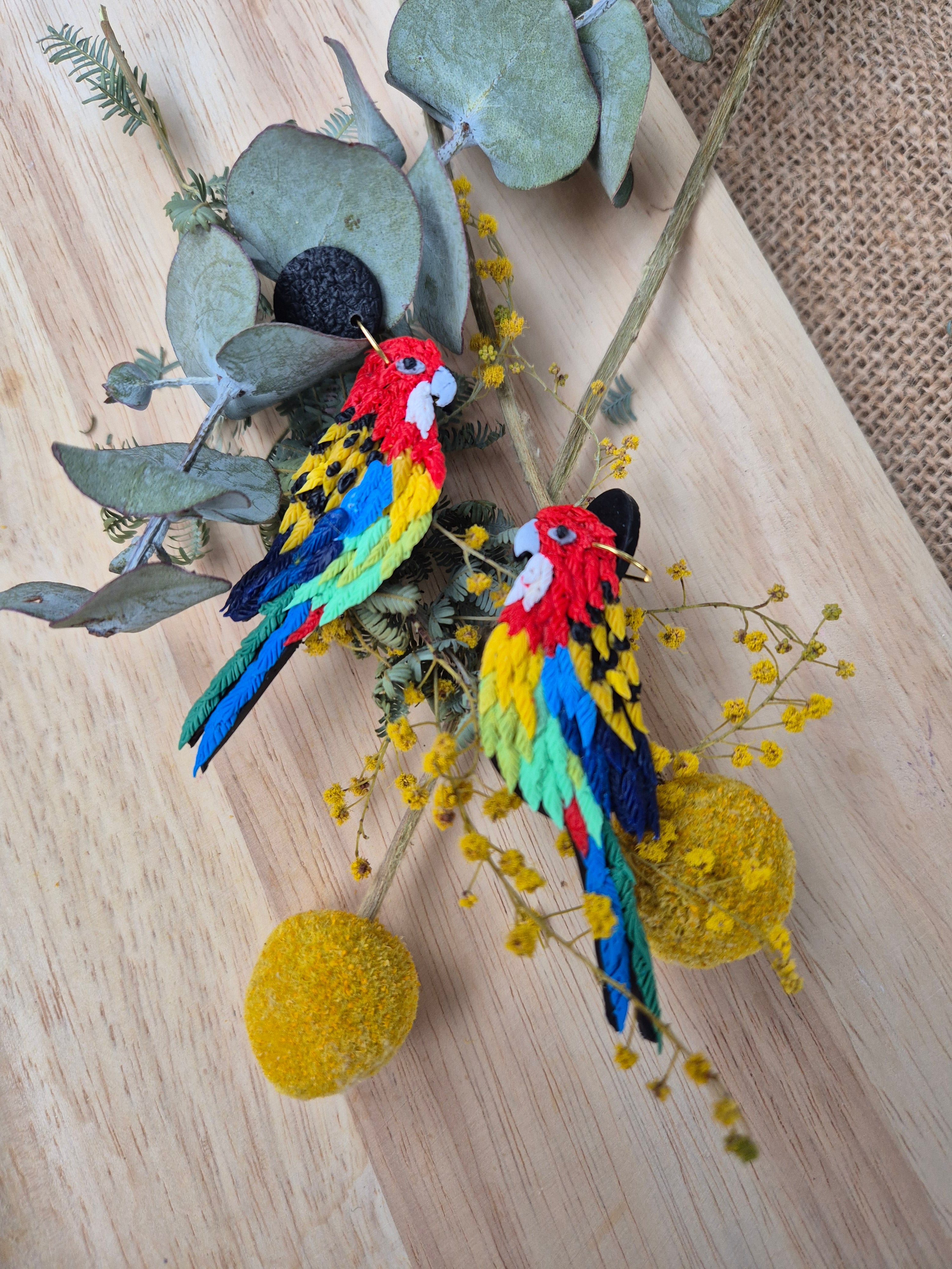 Eastern Rosella Dangle Earrings