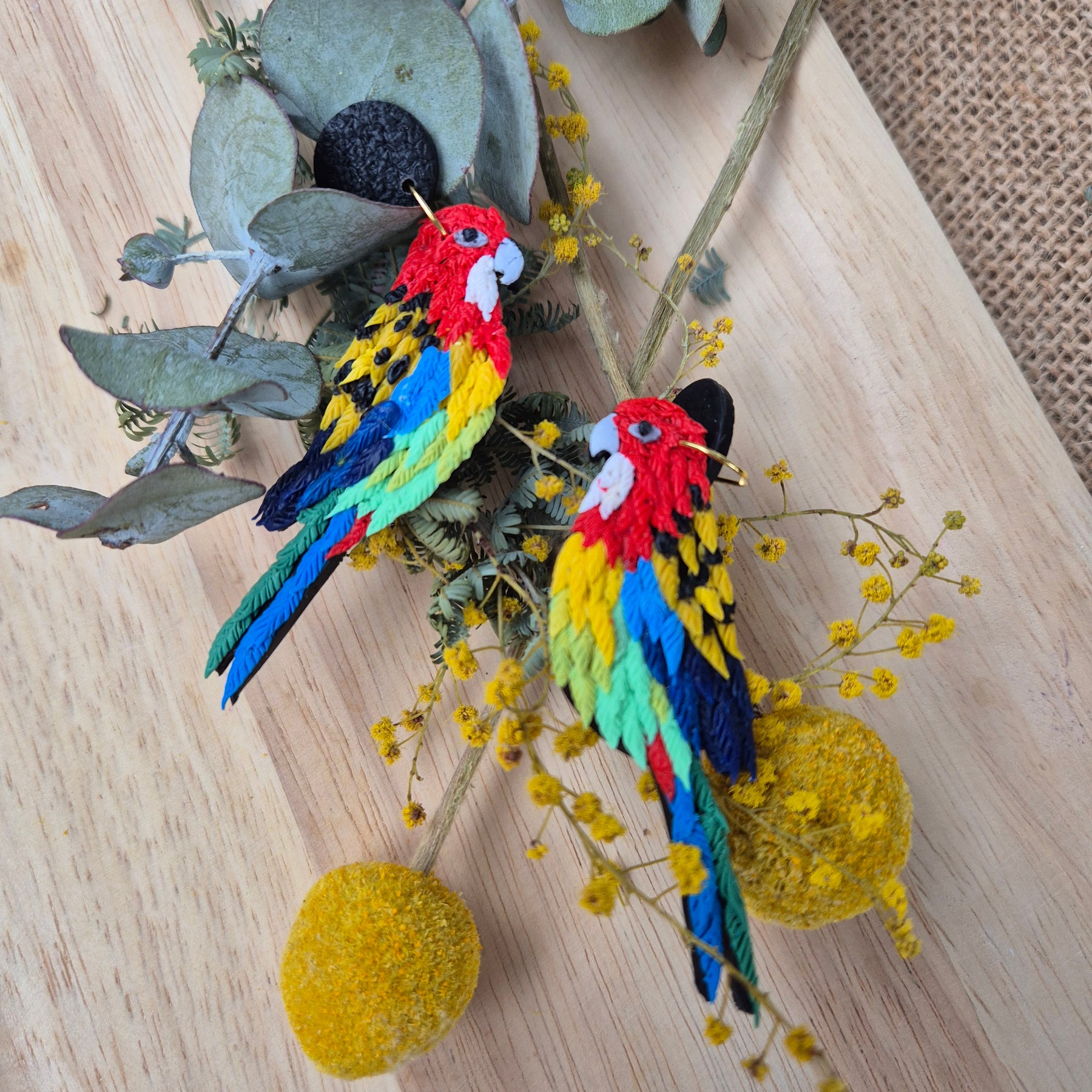 Eastern Rosella Dangle Earrings