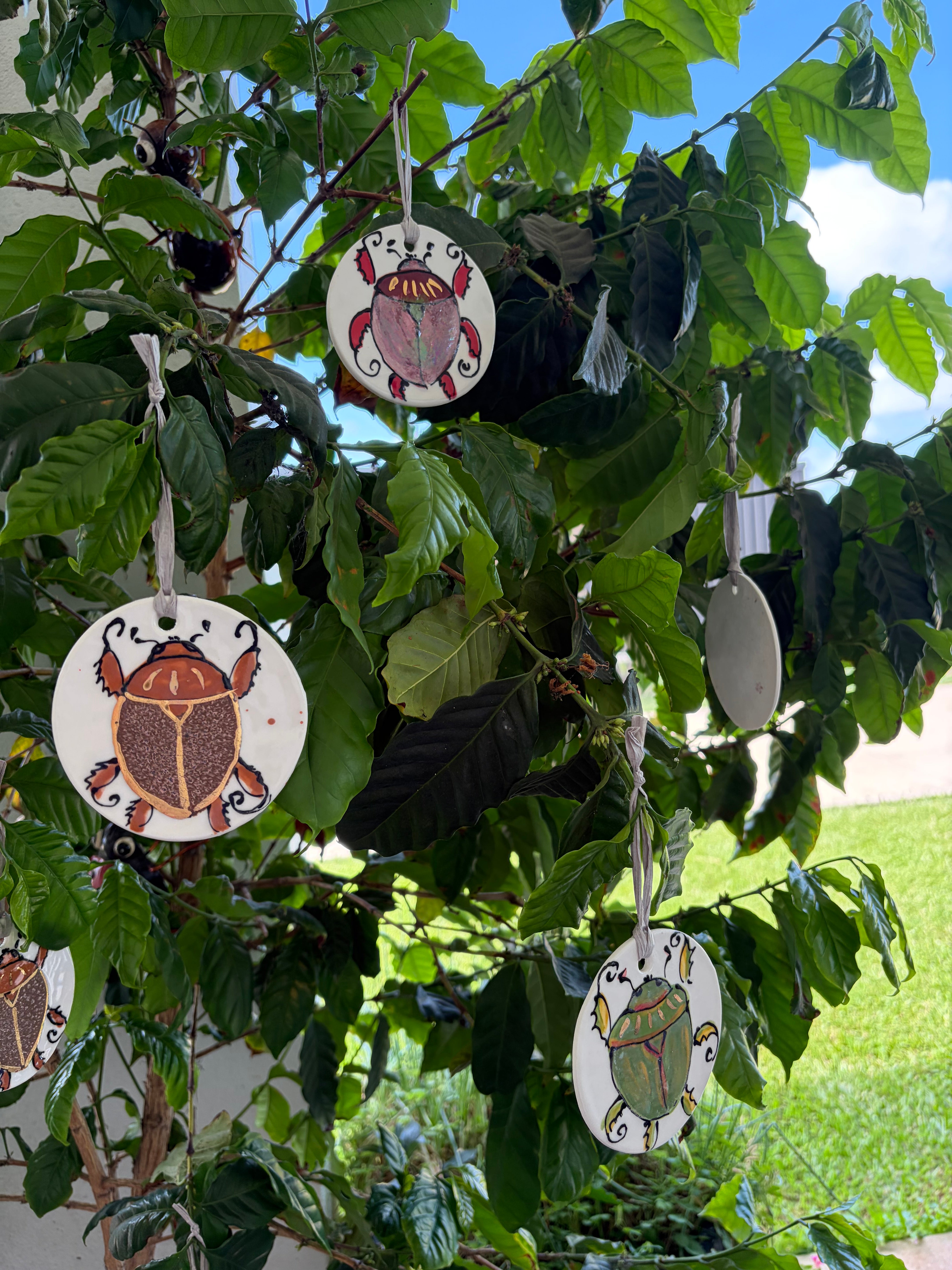 Australian Christmas Ceramic, Hand Painted Ornaments - Prawns and Christmas Beetles 2025