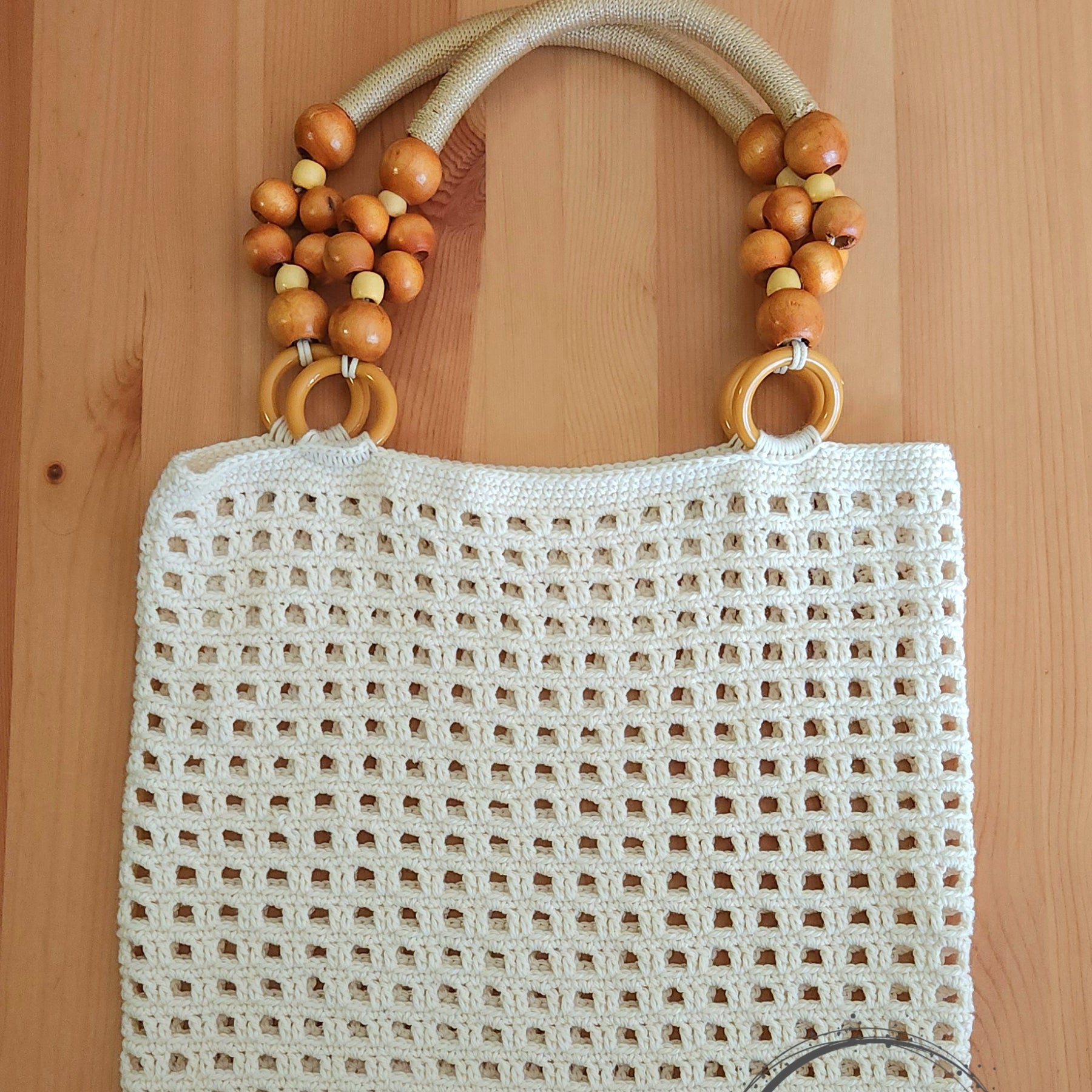Crochet Market Bags with Beaded Handles