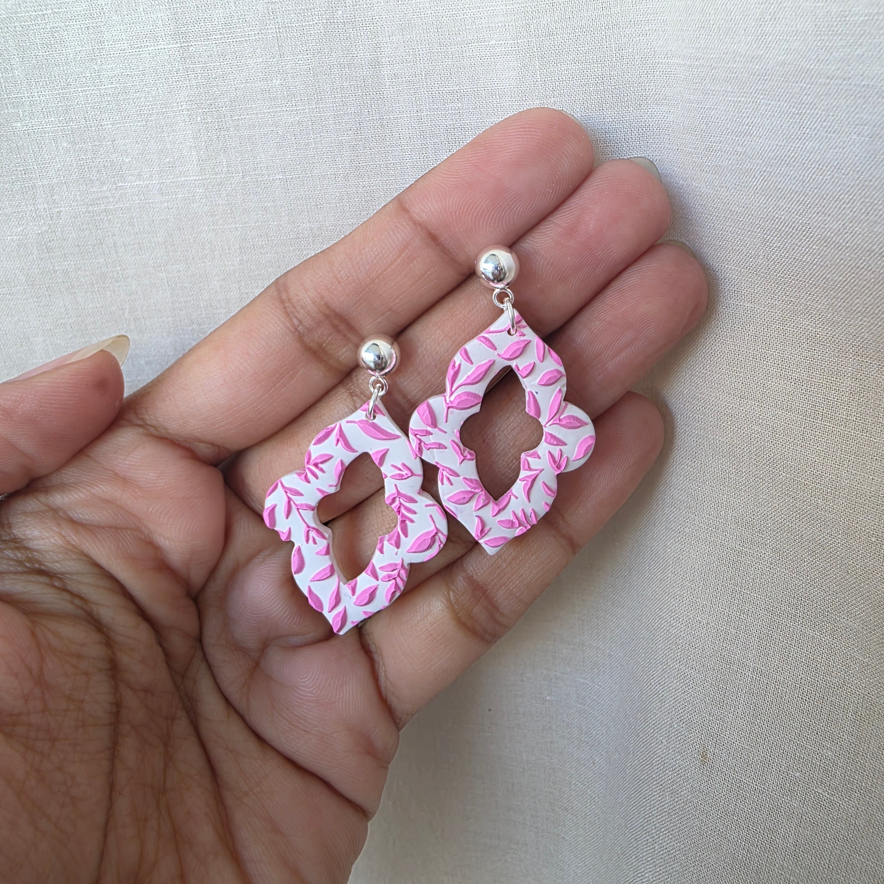 Pink Meadow Collection | Handmade Statement Earrings | Lightweight Dangle & Stud Earrings | Botanical Jewelry Gift for Her