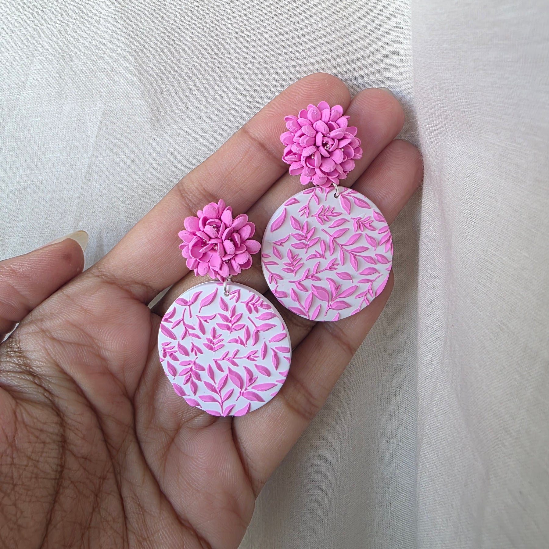 Pink Meadow Collection | Handmade Statement Earrings | Lightweight Dangle & Stud Earrings | Botanical Jewelry Gift for Her