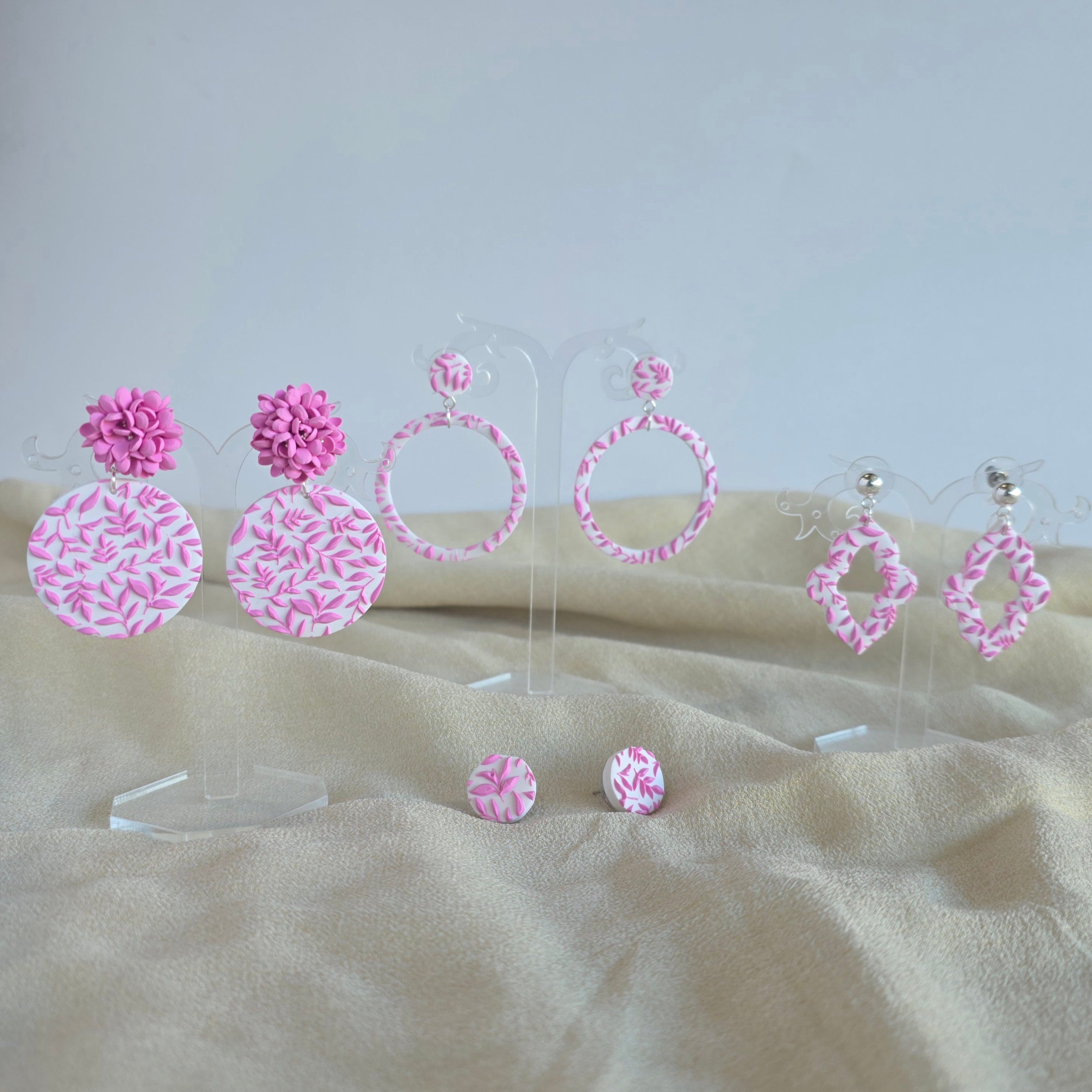 Pink Meadow Collection | Handmade Statement Earrings | Lightweight Dangle & Stud Earrings | Botanical Jewelry Gift for Her