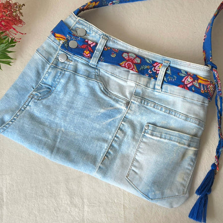 Upcycled Jeans Handbag| Denim & Upcycled Fabrics